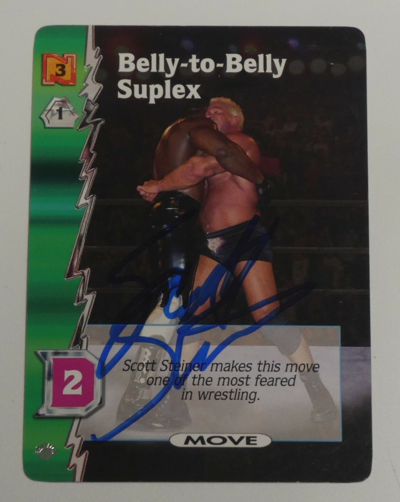 Scott Steiner Signed 2000 Wizards of the Coast WCW Nitro Card #12 Belly to Belly