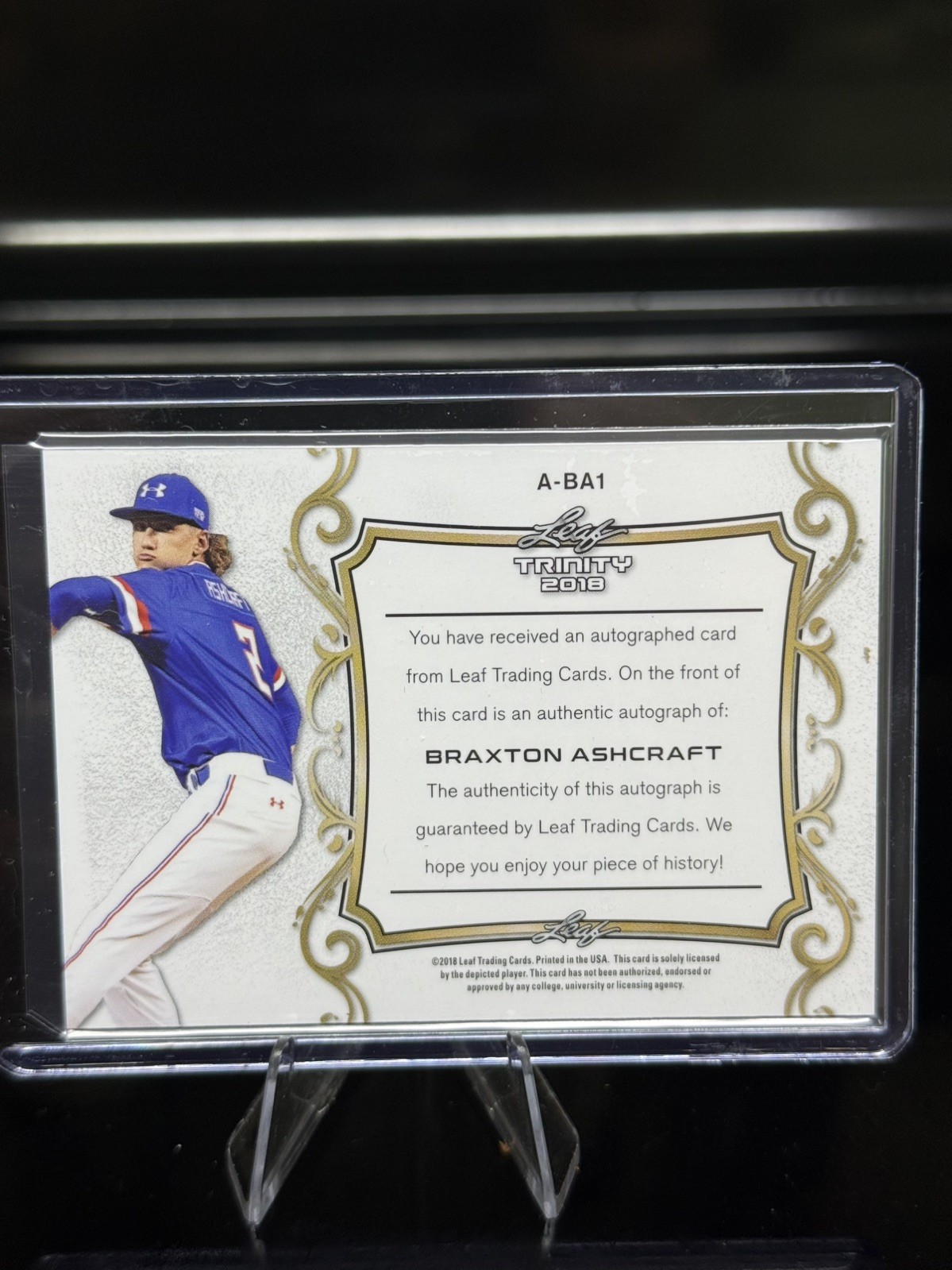 BRAXTON ASHCRAFT BLUE SIGNATURE ROOKIE “GO PIRATES” ON CARD AUTO LIMITED /25
