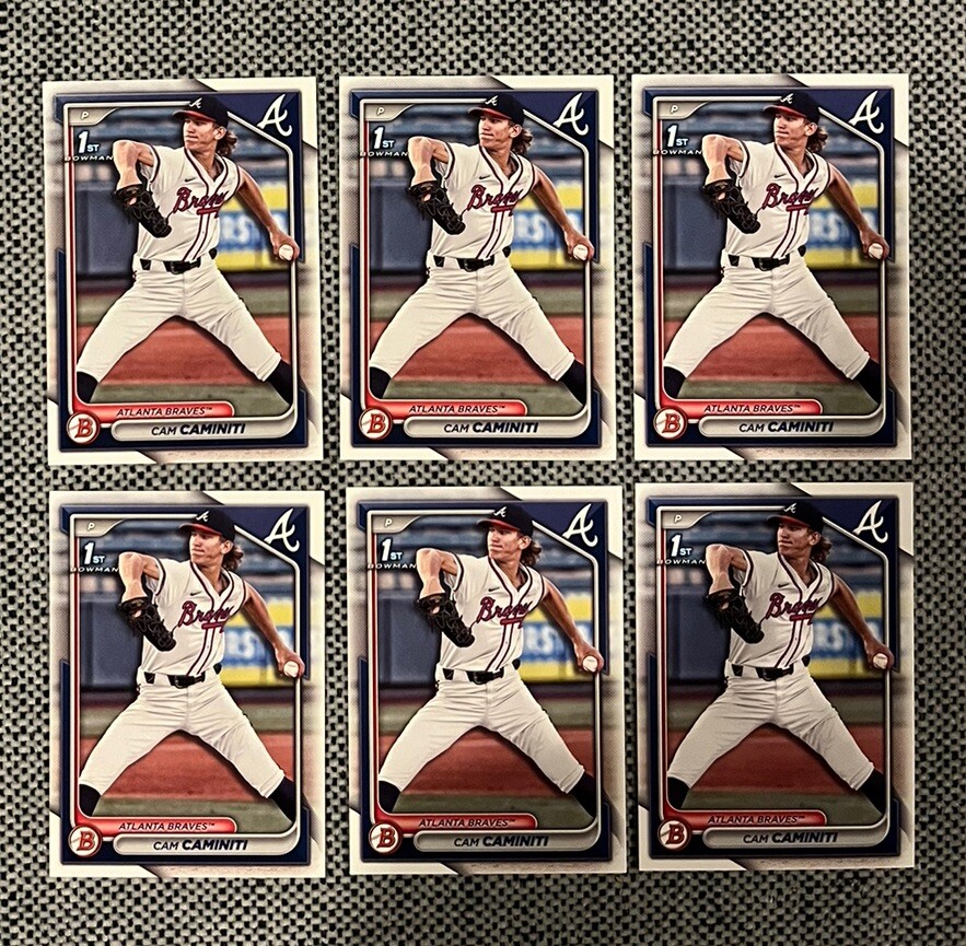 2024 Bowman Draft Paper Cam Caminiti Atlanta Braves #BD-20 6 Card Lot