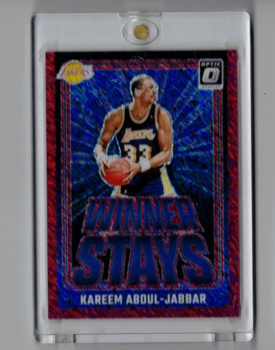 2024-25 Donruss Optic Winner Stays Kareem Abdul-Jabbar Red Shimmer SP HOF LAKERS