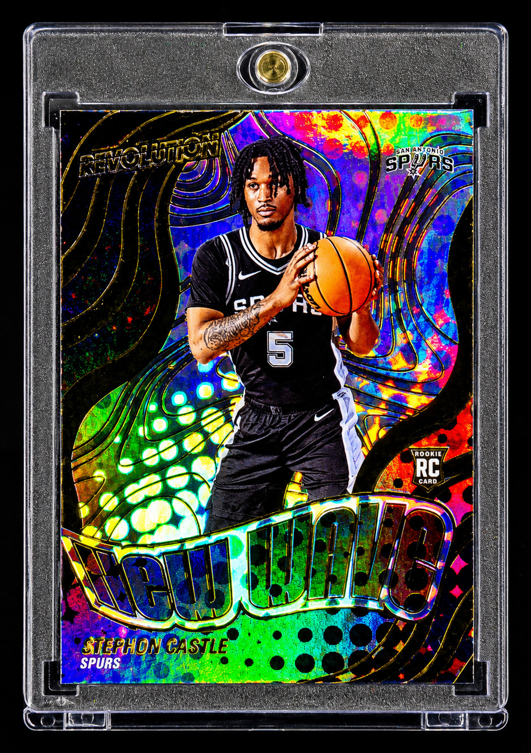 STEPHON CASTLE ROOKIE GOLD DISCO REFRACTOR Foil SP Insert Holo Spurs NBA Finals