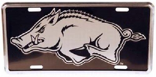 ARKANSAS RAZORBACKS ELITE CAR TRUCK TAG LICENSE PLATE BLACK SIGN UNIVERSITY