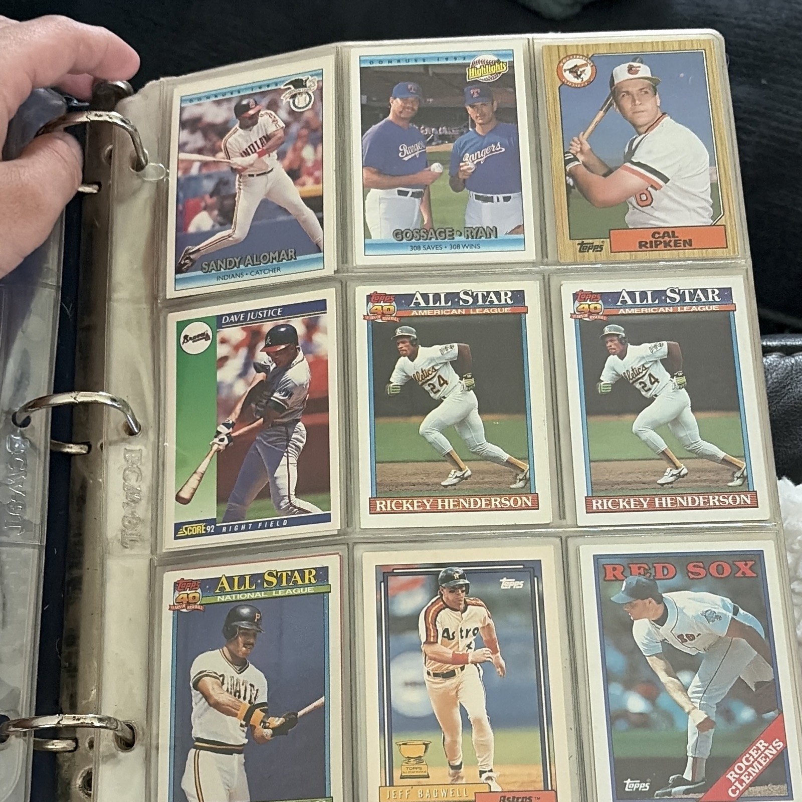 Topps 1991 MLB All-Star 9-Card Lot Mattingly Schmidt Henderson Ryan Boggs