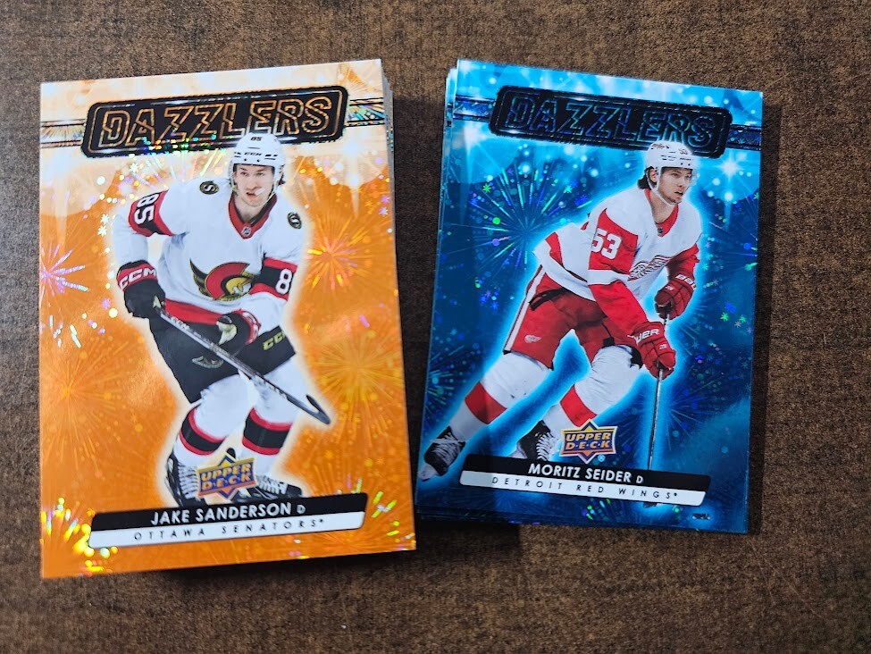 2023-24 UD 1, 2, Extended Dazzlers Blue Red Orange Pink Green Pick to Complete