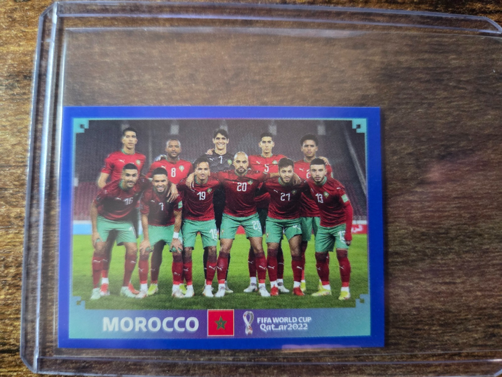 2022 Panini FIFA World Cup USA Sticker – Morocco Team Photo Blue #MAR 1