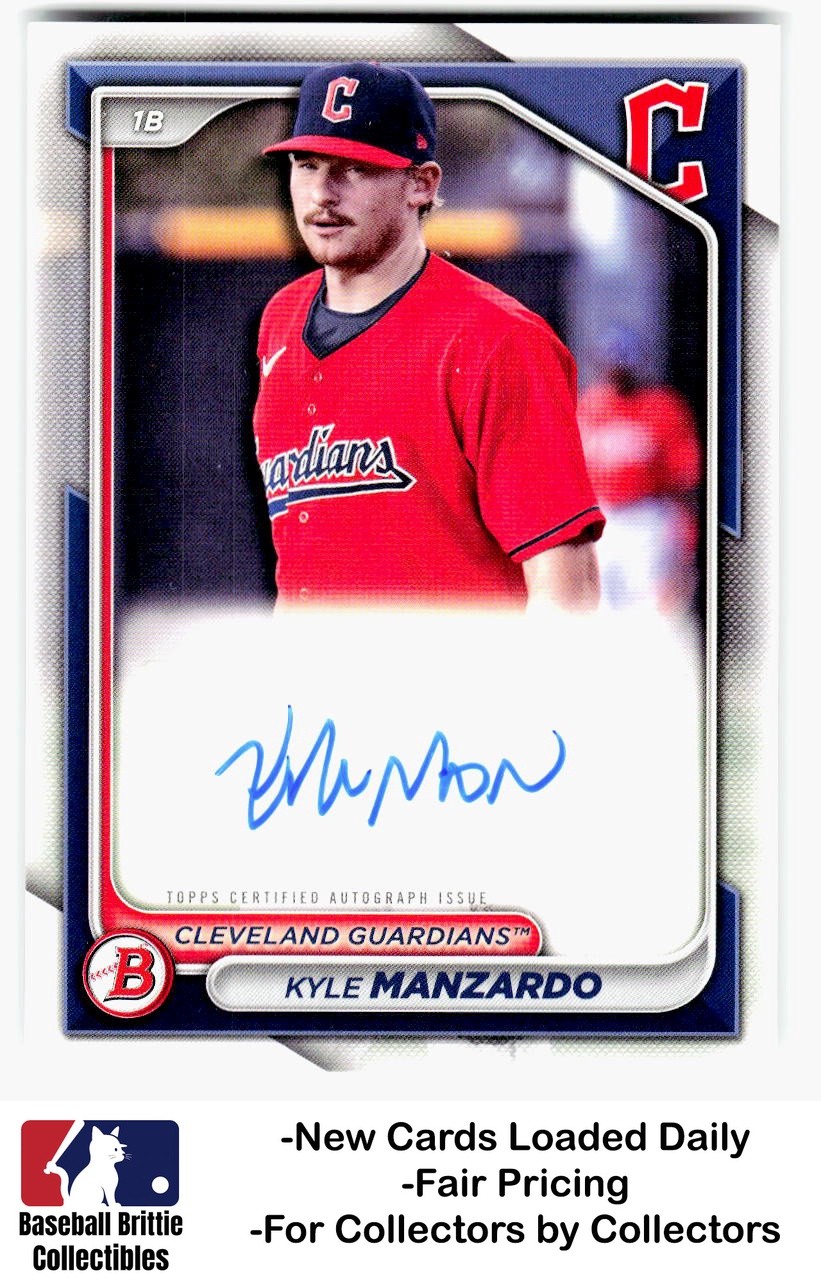 2024 Bowman #PPRA-KM Kyle Manzardo RC Rookie Cleveland Guardians Auto