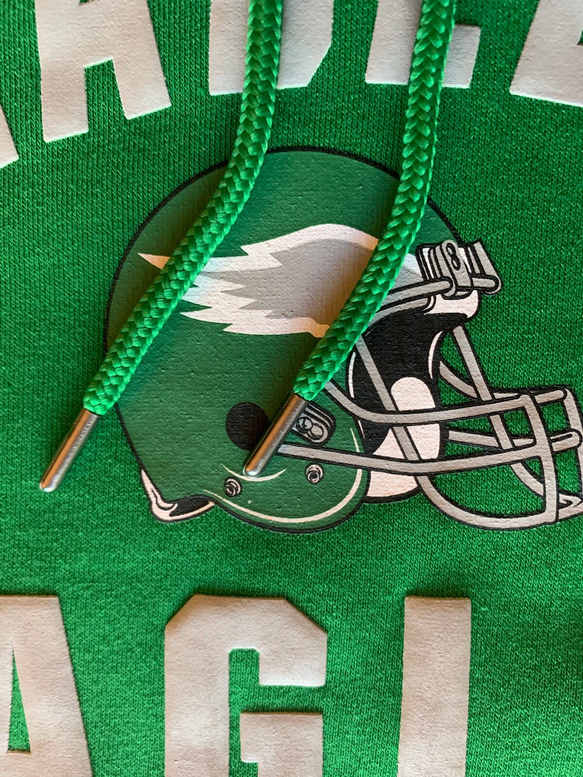 Philadelphia Eagles Retro KELLY GREEN NFL Sweatshirt Hoodie Zip Pockets-Mens L