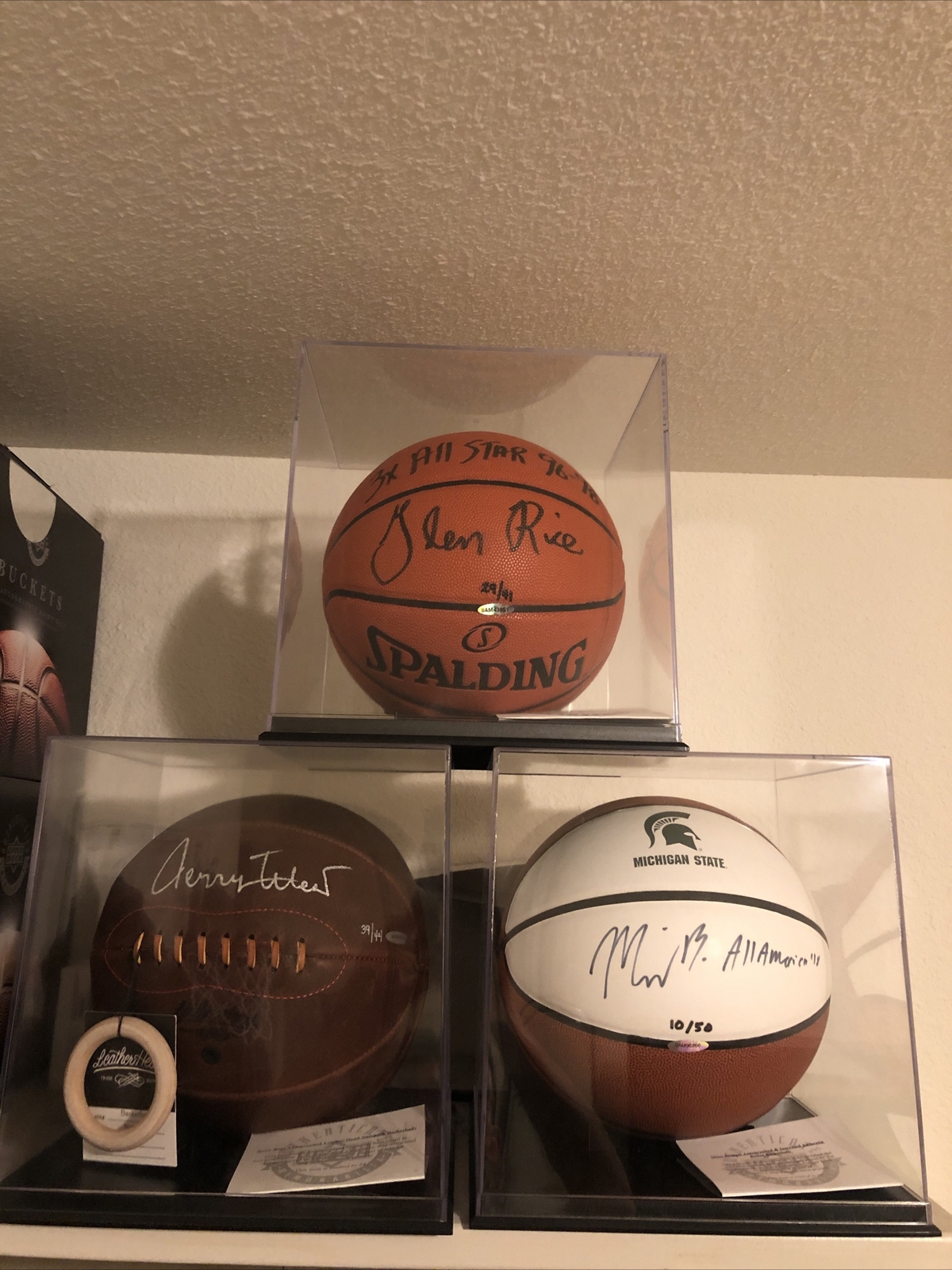 KABOOMBOX!! Basketball,Soccerball, Football Display Case Box w/ Black Base + UV