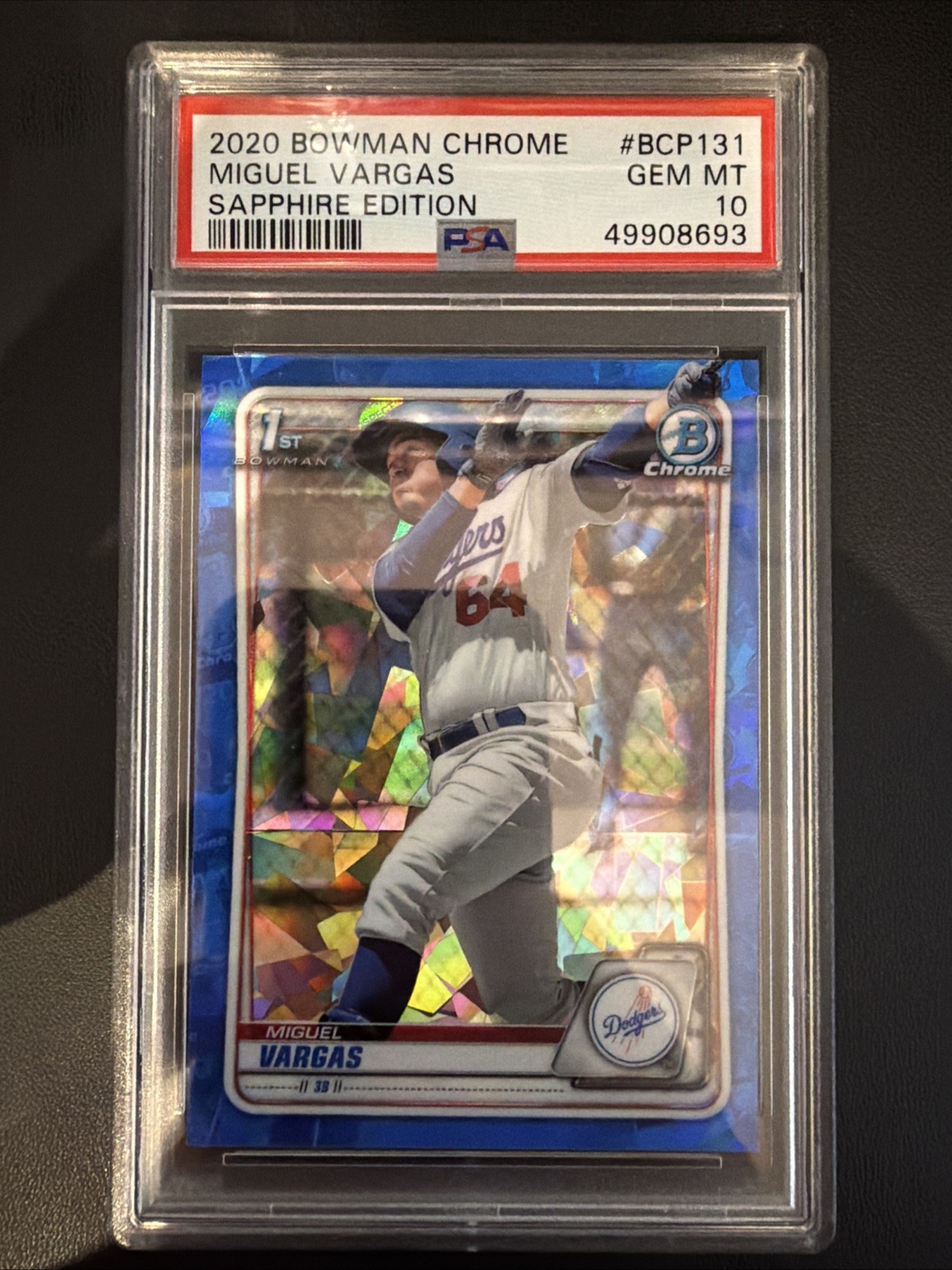 2020 1st Bowman Chrome Sapphire Miguel Vargas #BCP-131 RC Rookie – PSA 10