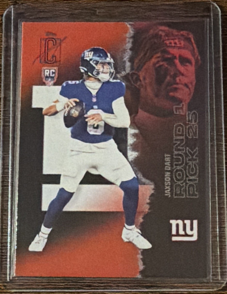 2025 Topps Signature Class #106 Jaxson Dart Rookie Red Parallel Giants (RC)