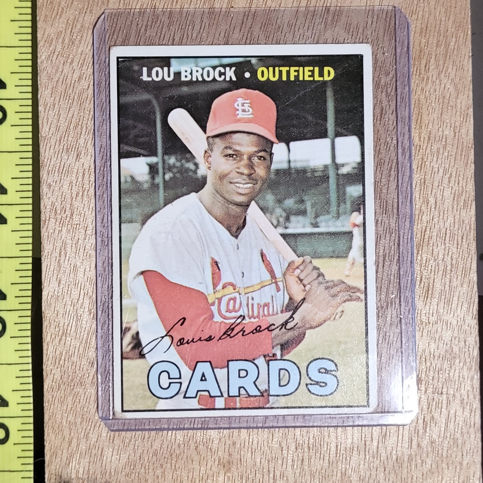 LOU BROCK BASEBALL TOPPS CARD #285 1 SIDE DAMAGED CONDITION SEALED