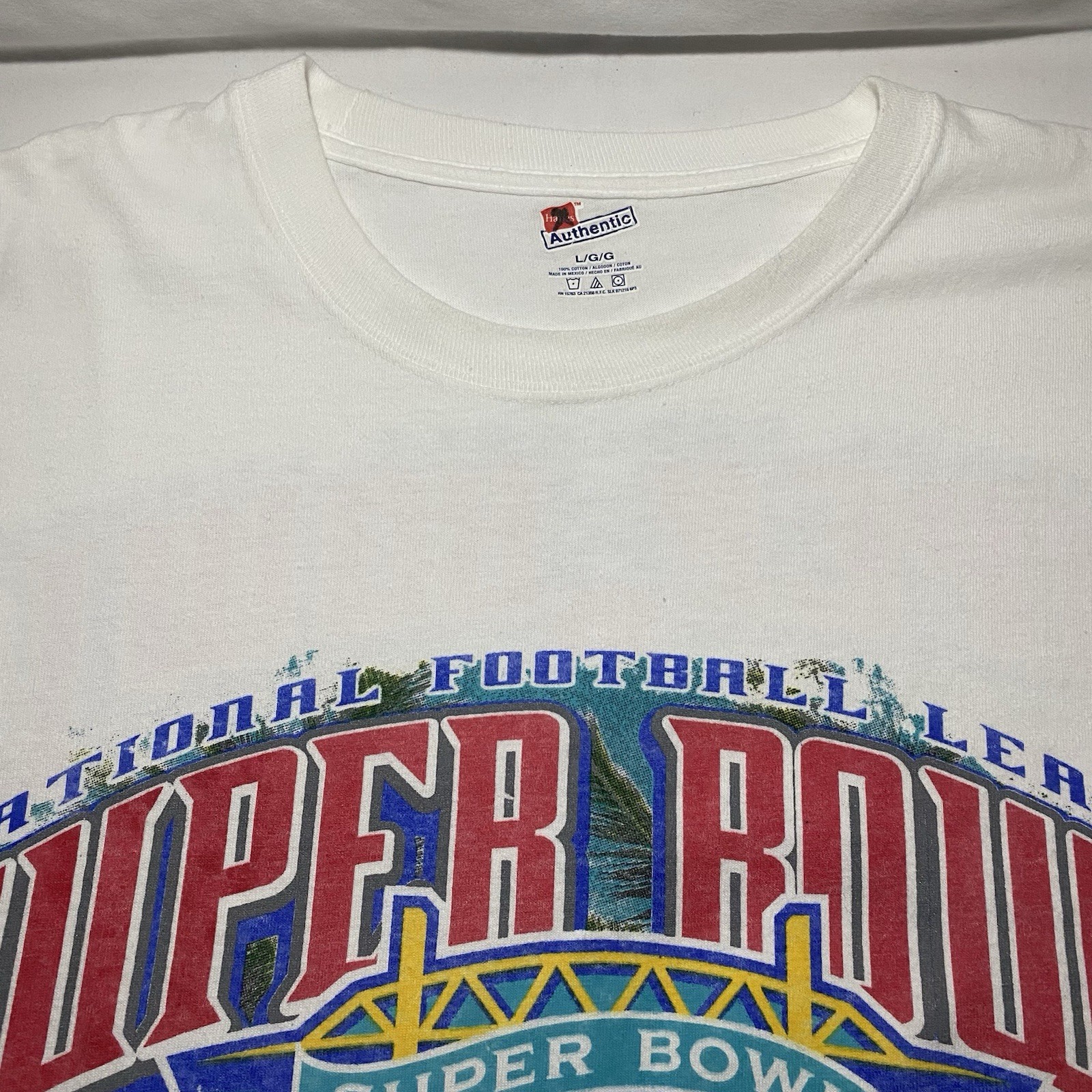 Vtg NFL Super Bowl XXXIX 39 T Shirt LG New England Patriots Philadelphia Eagles