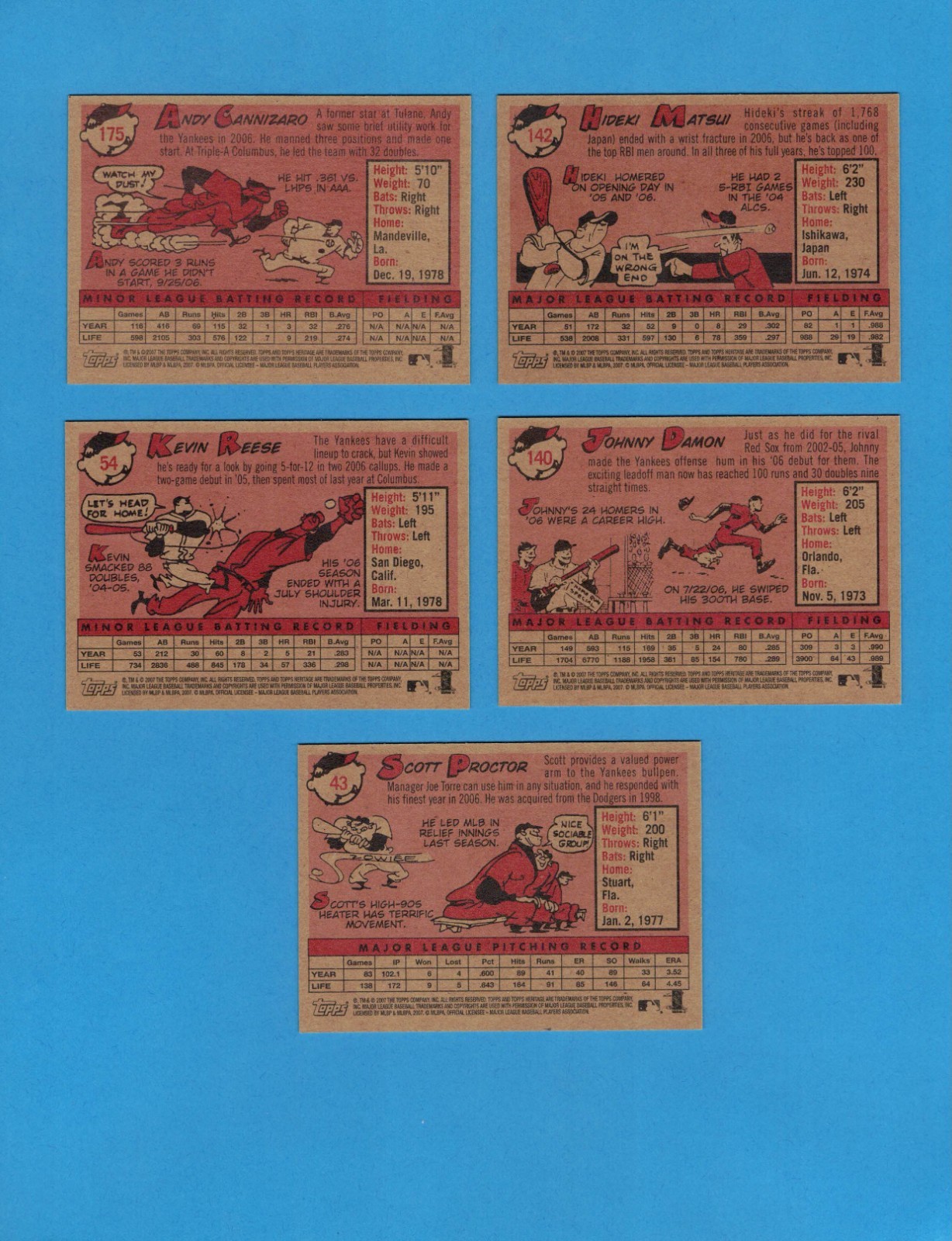 2007 Topps Heritage New York Yankees Master Team Set Includes SP’s! Variations!