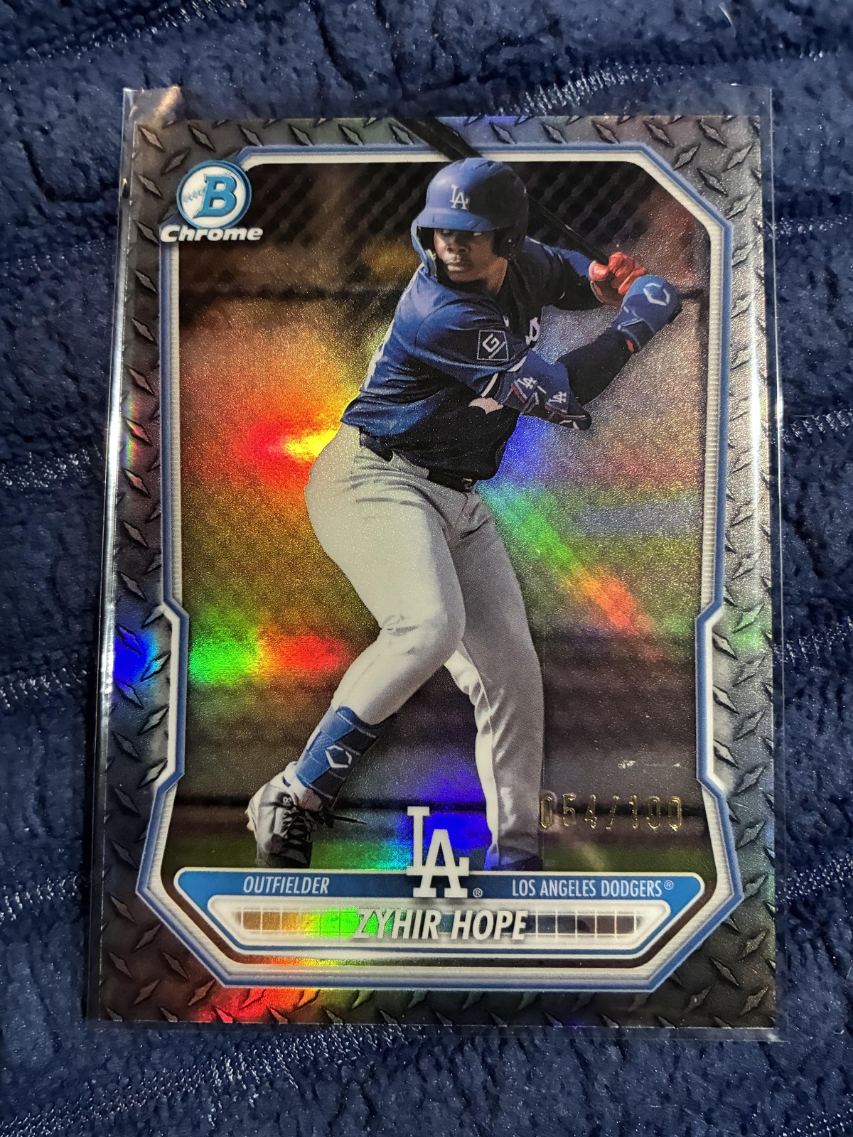 2026 Bowman #BCP-86 Zyhir Hope Chrome Prospects Steel Metal Refractor #/100