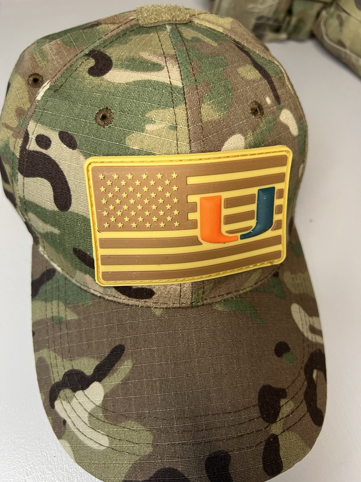 Military American Flag Miami Hurricanes Collage football PVC Patch Vlcr NCAA