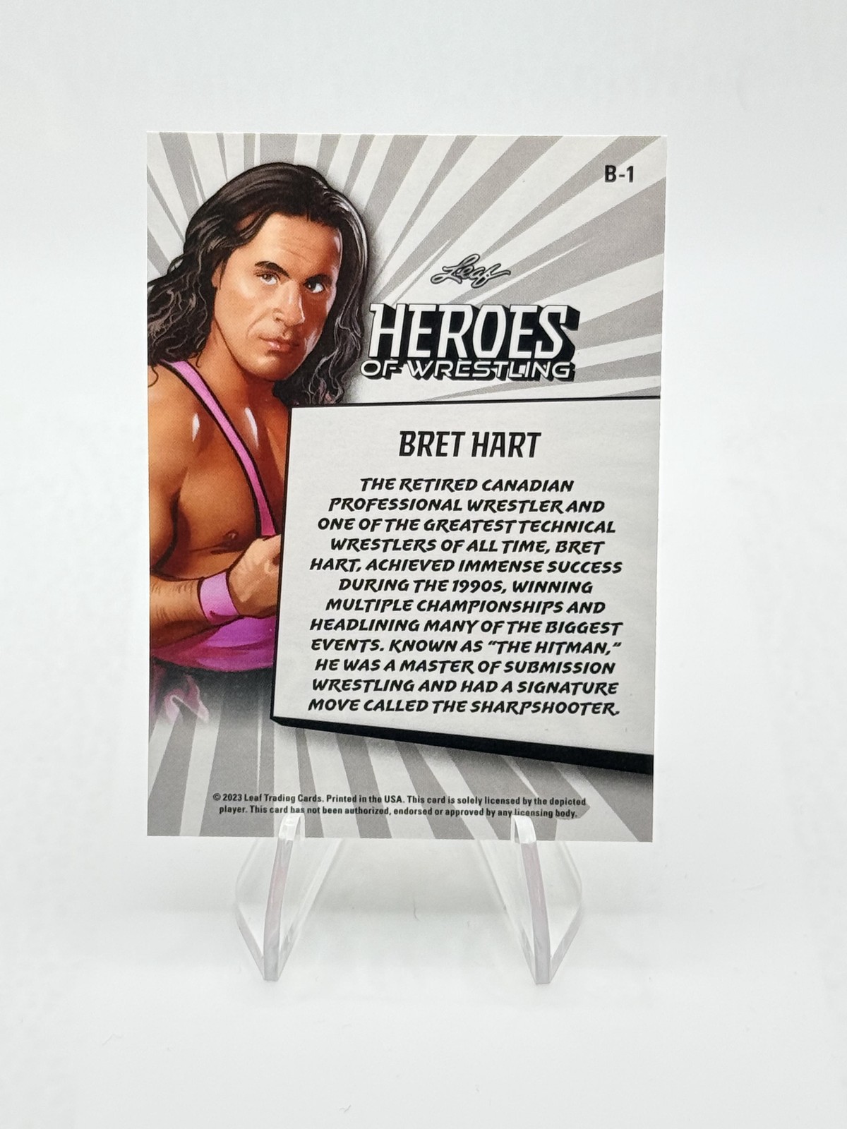 2023 Leaf Heroes of Wrestling Bret The Hitman Hart WWE #B-1 White
