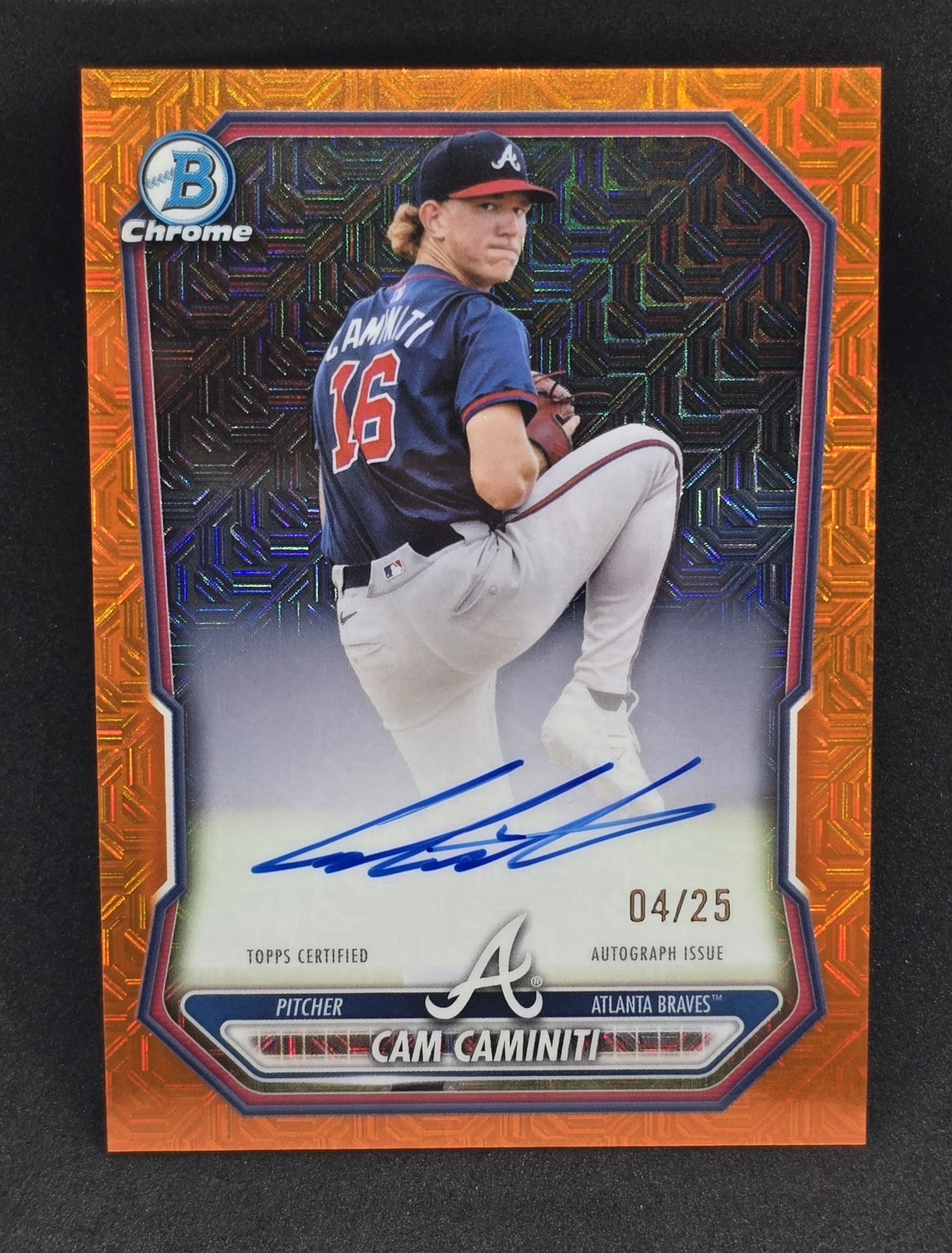 2026 Bowman Mega Box Cam Caminiti Orange Mojo Refractor Auto /25 BMA-CC Braves