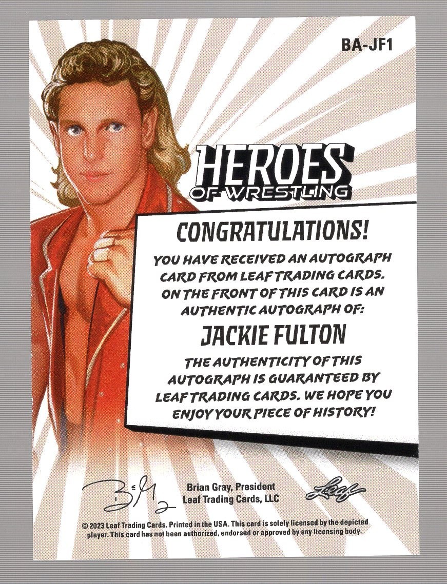 JACKIE FULTON 2023 LEAF HEROES OF WRESTLING AUTO **AJPW/IWA JAPAN**