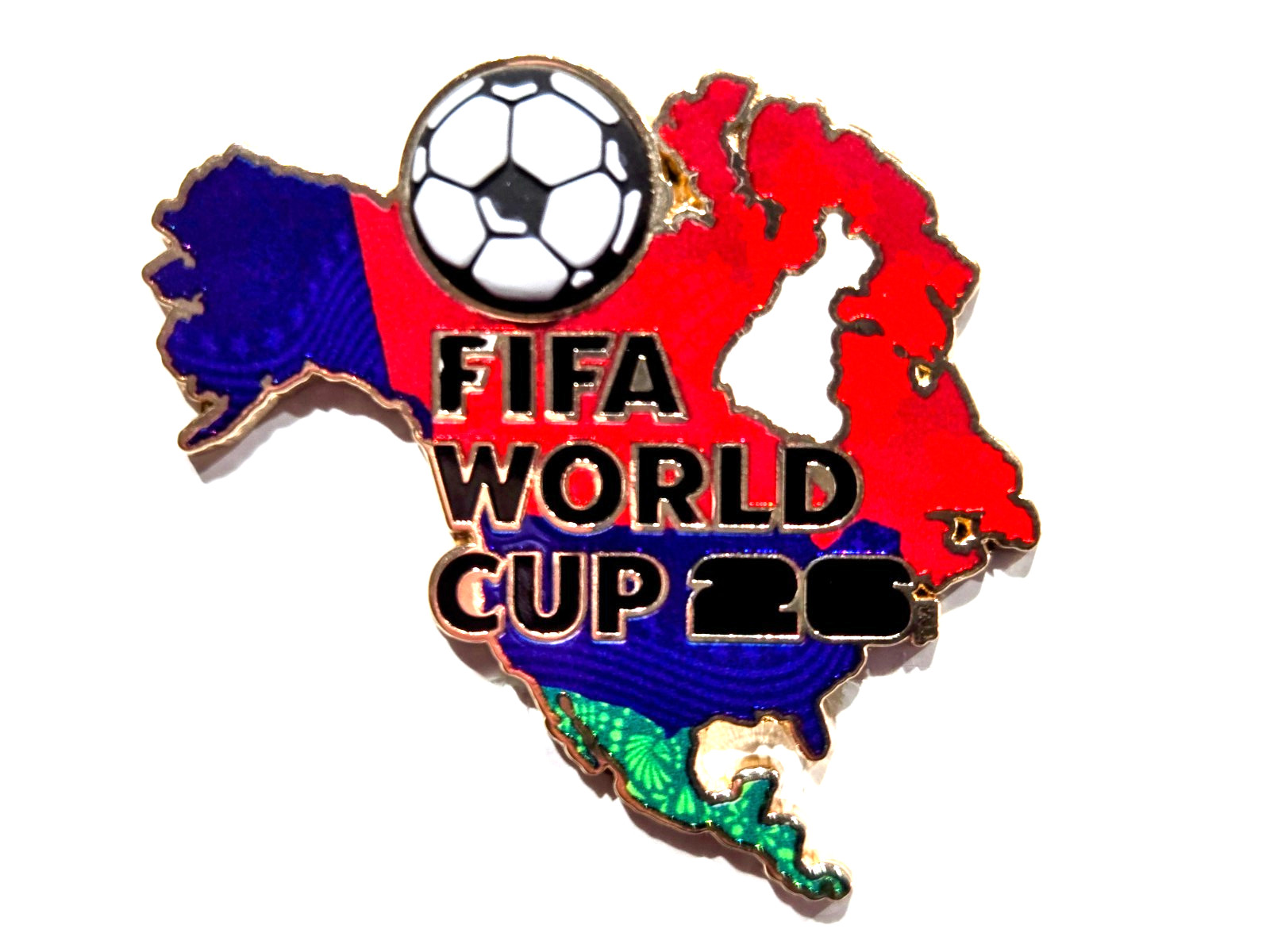 2026 FIFA World Cup North America 3-D Soccer Ball Metal Pin Licensed BRAND NEW