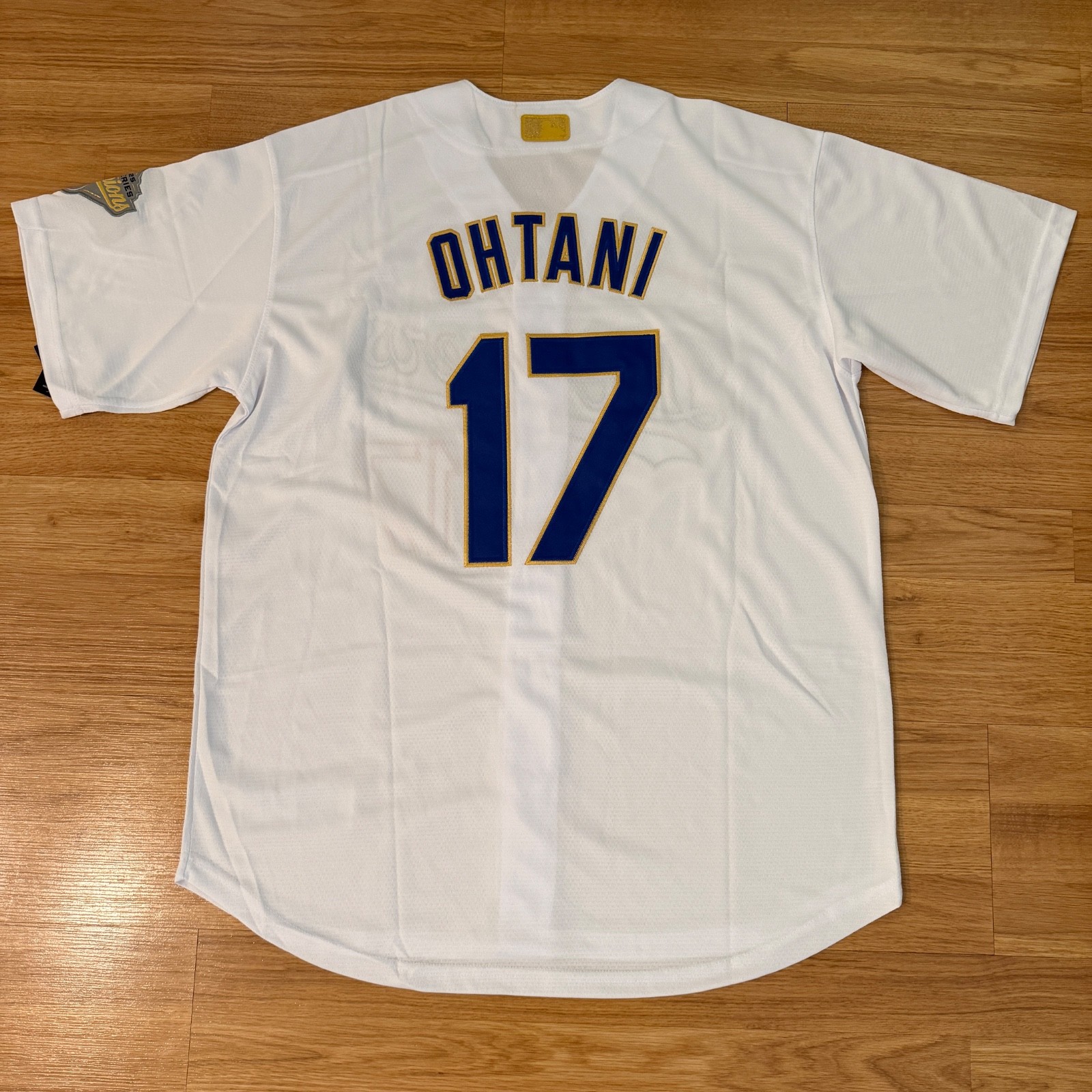 Los Angeles Dodgers Ohtani White Gold Stitched Mens Jersey