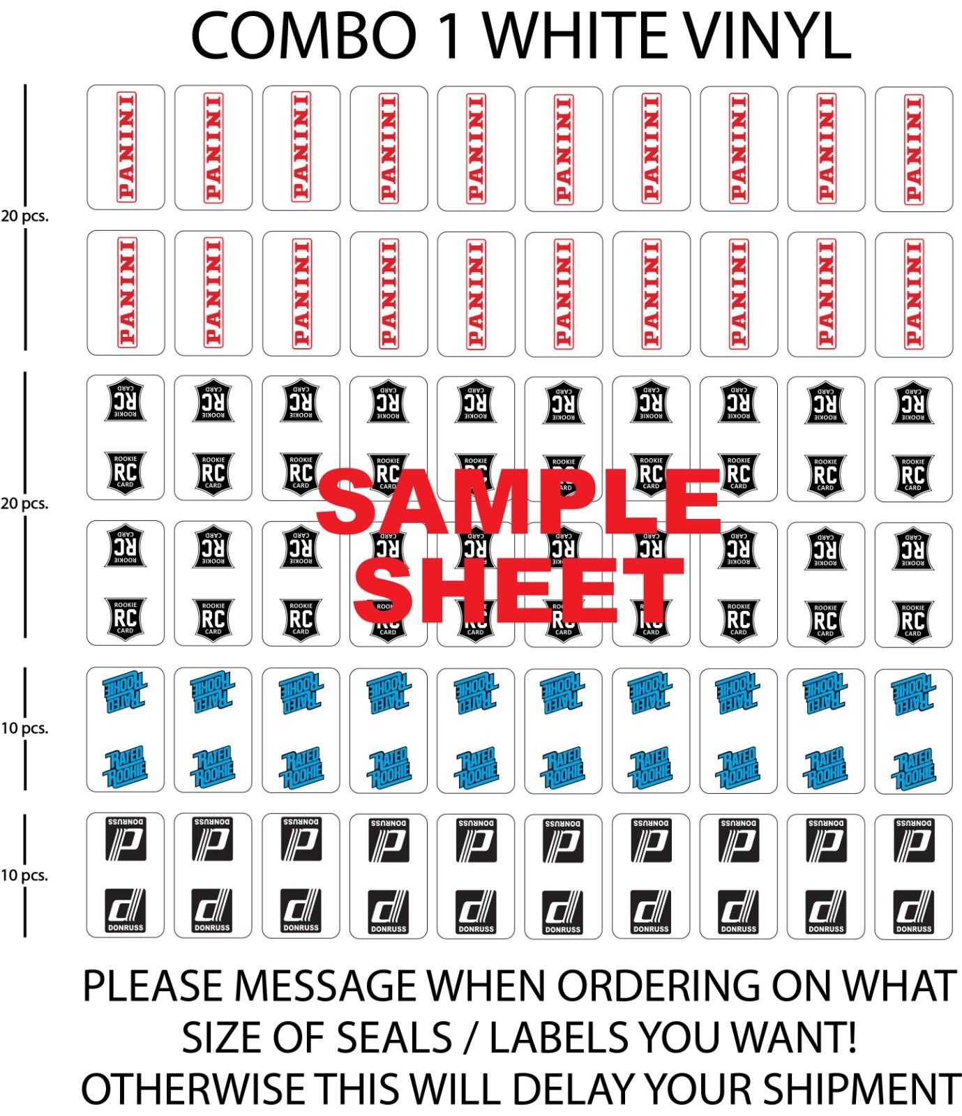 ONE TOUCH STICKER 35 pt. FREE PANINI LABELS SEALS 60 pcs. 9 SIZES FREE DECALS!