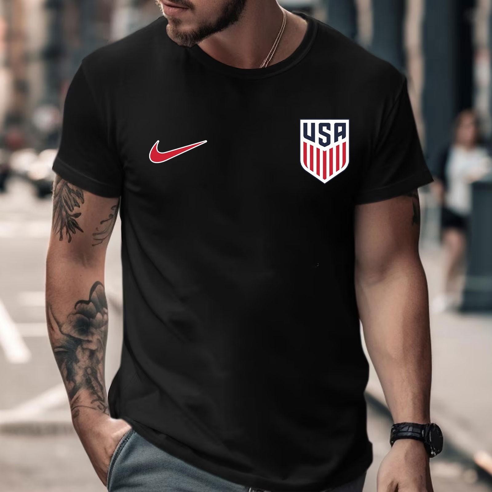 Team USA Soccer Crest Legend T-Shirt USA Soccer Fan Supporter Graphic Shirt