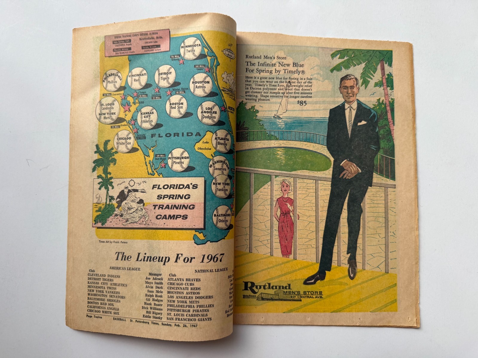 1967 Florida MLB Baseball SPRING TRAINING GUIDE Stan Musial St. Louis Cardinals