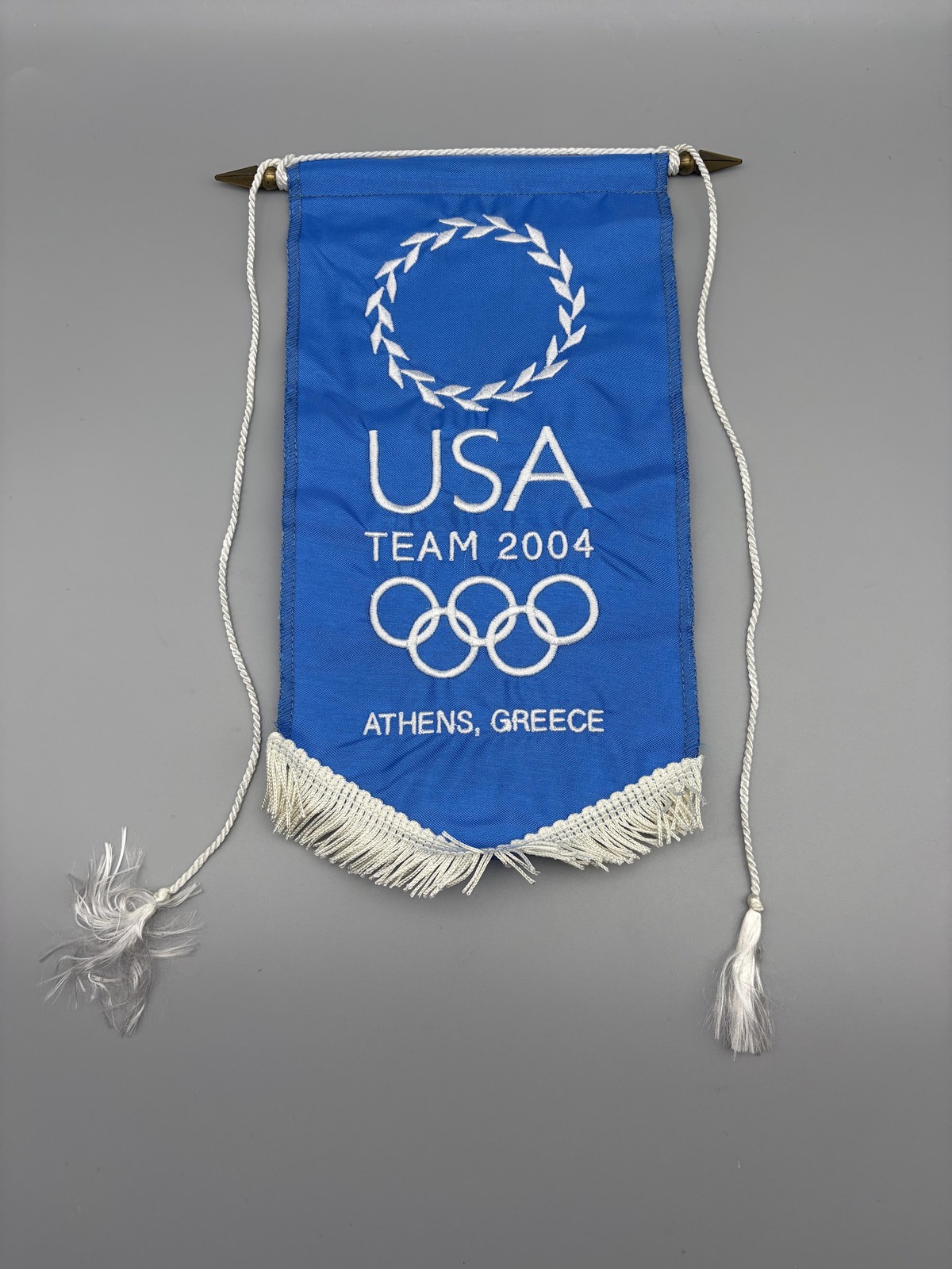 VTG USA Team 2004 Athens Olympic Games Hanging Banner 11″ Pennant Blue Flag A