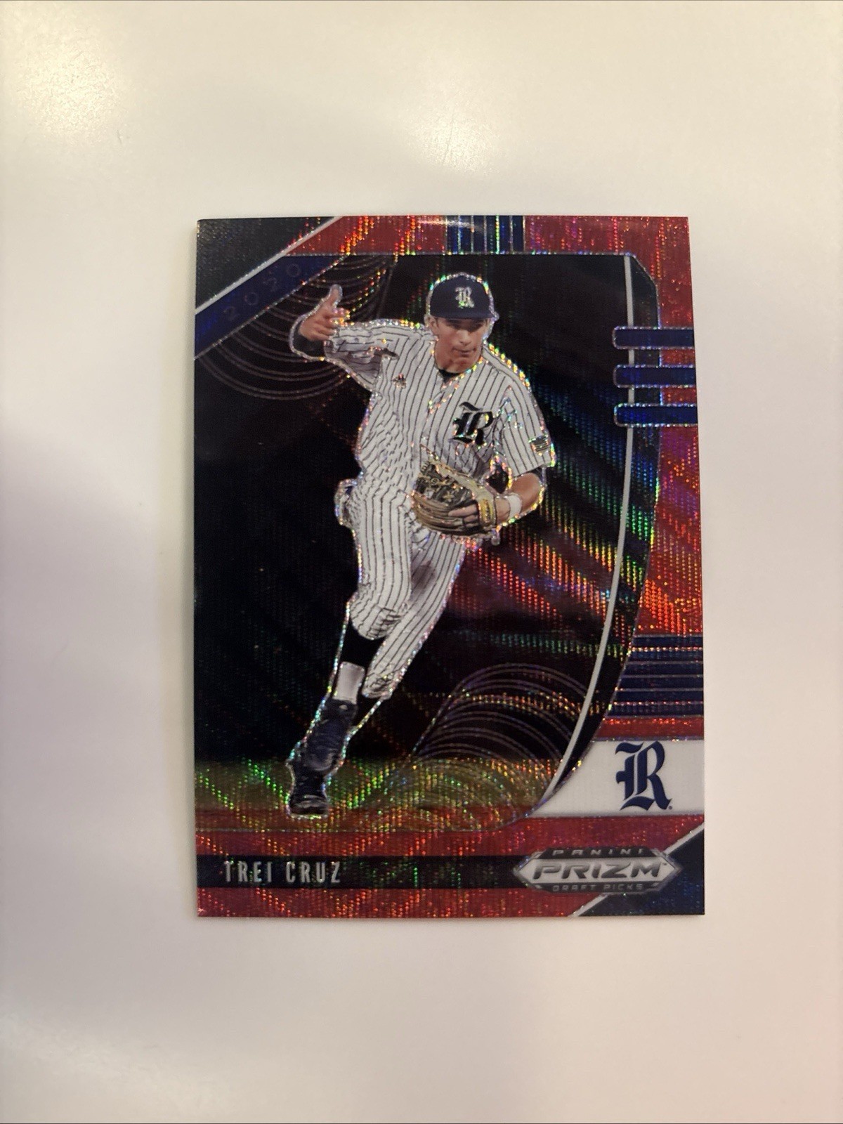 2020 Panini Prizm Draft Pick Trei Cruz RC Red Pulsar Prizm #PDP73 Rice Owls (jc)