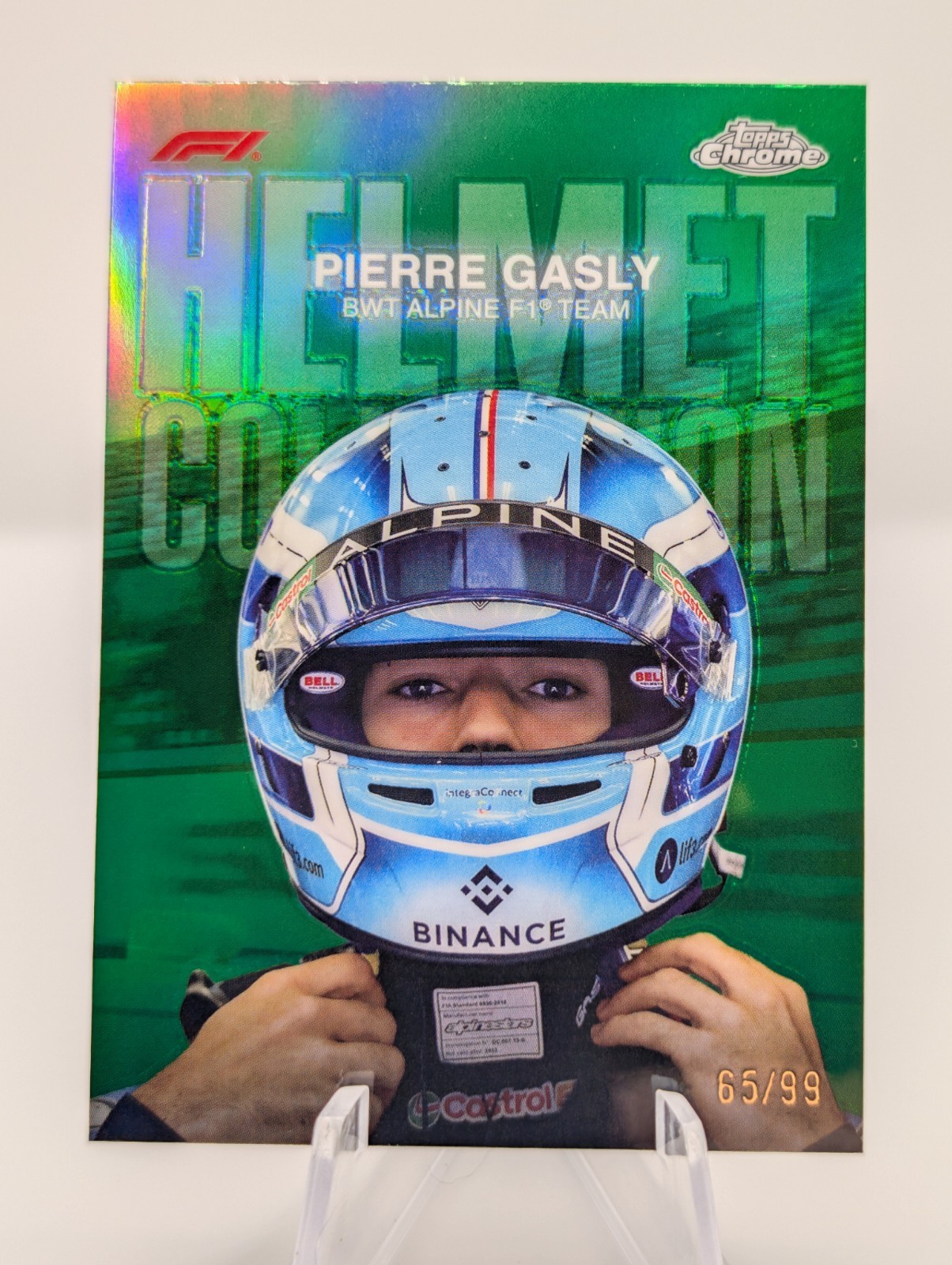 2024 Topps Chrome F1 Pierre Gasly Helmet Collection Green /99 #HC-9