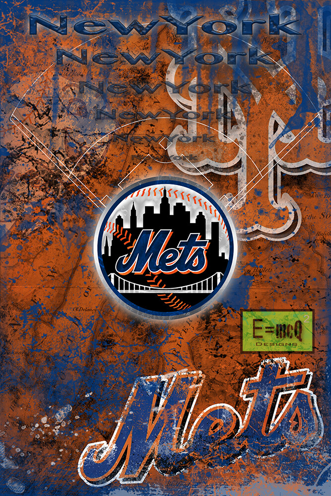 New York Mets 8x10in Poster New York Mets Baseball Free Shipping Us