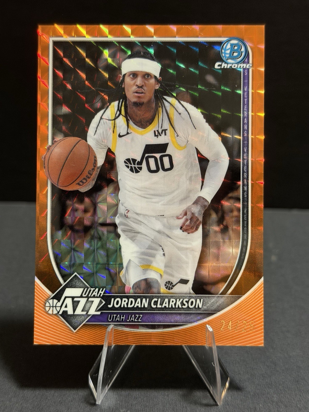 JORDAN CLARKSON 2025-26 BOWMAN CHROME ORANGE GEOMETRIC REFRACTOR /25