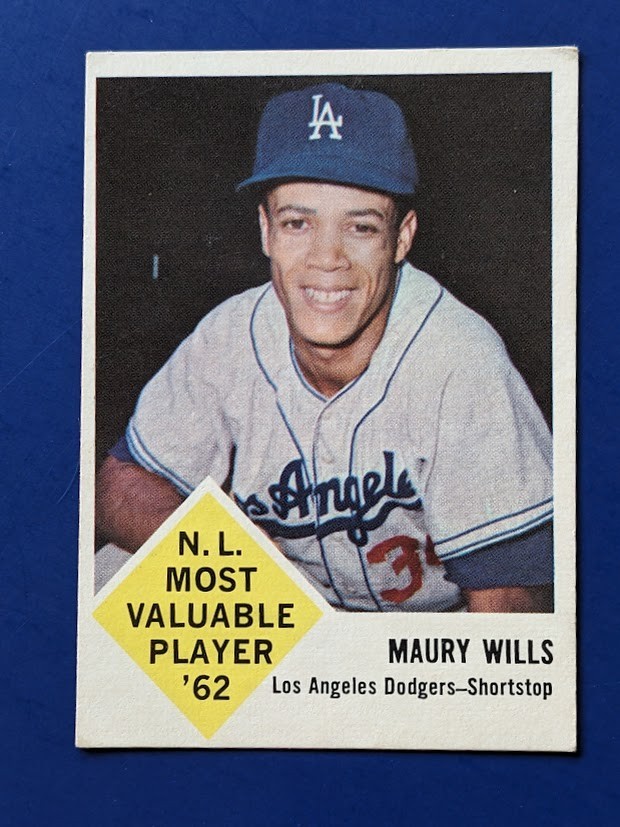1963 Fleer – Maury Wills #43 – Los Angeles Dodgers VGEX/EX ROOKIE
