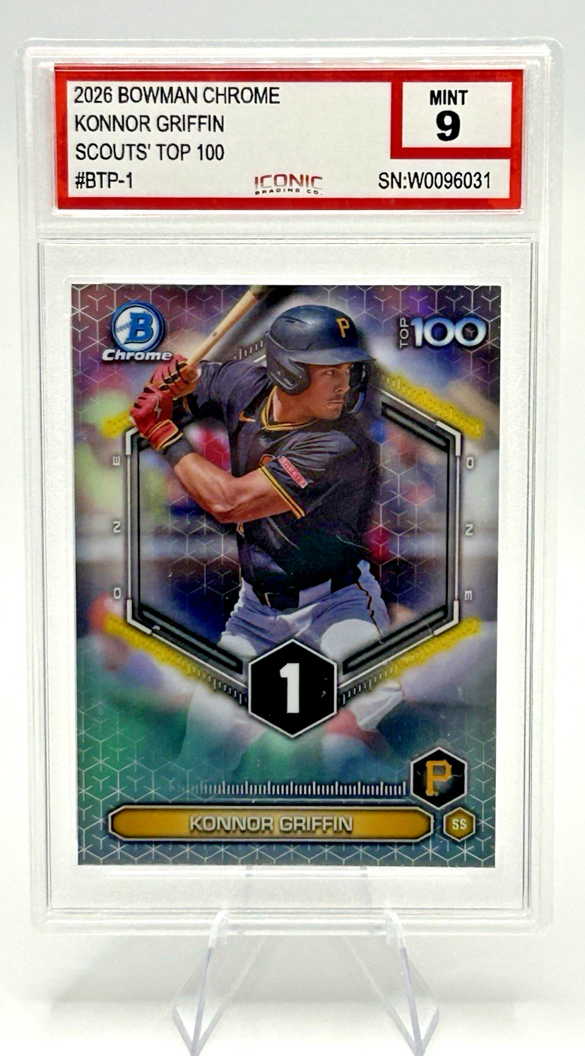 2026 Bowman Chrome Konnor Griffin Pirates Scouts Top 100 #BTP-1 Iconic 9