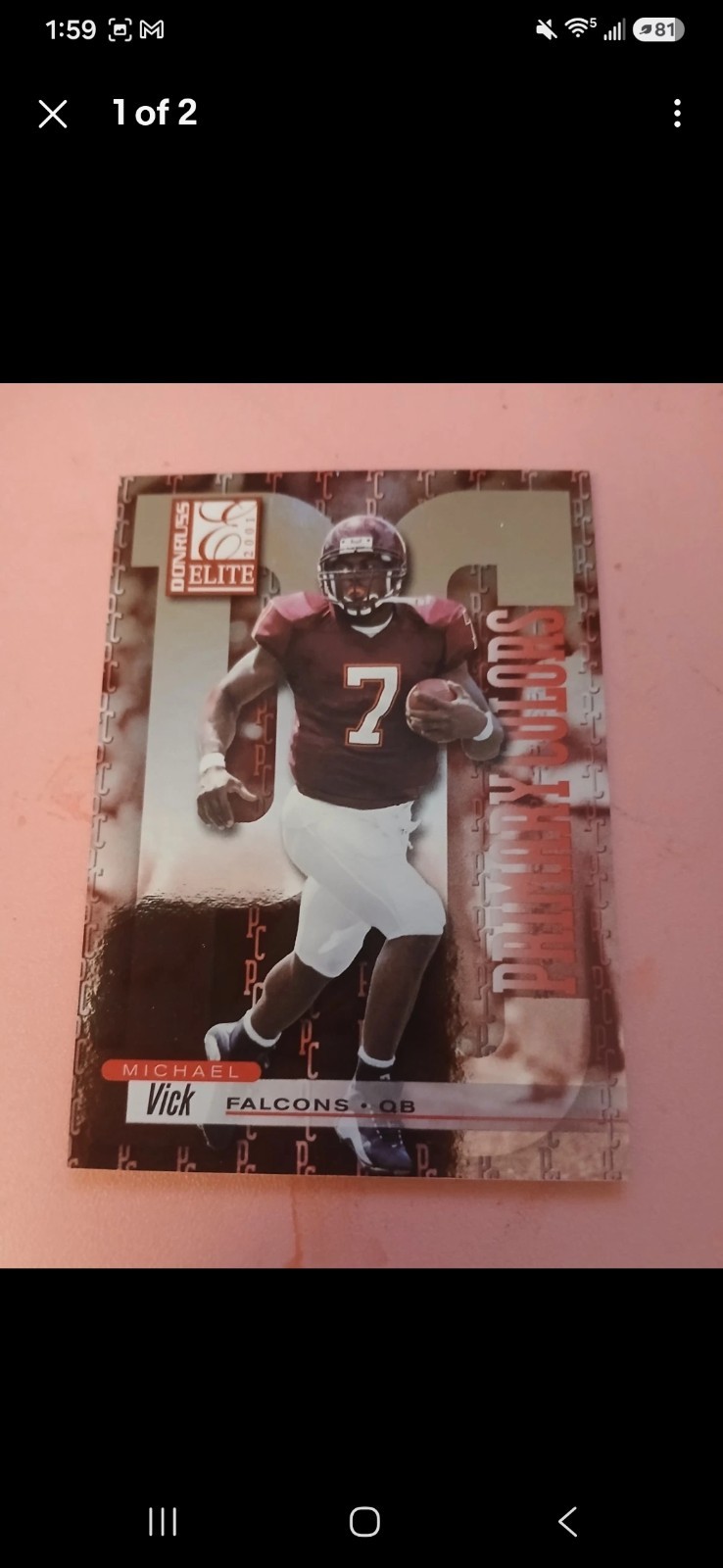 2001 Donruss Elite Michael Vick Primary Colors Red RC #PC-10 731/975