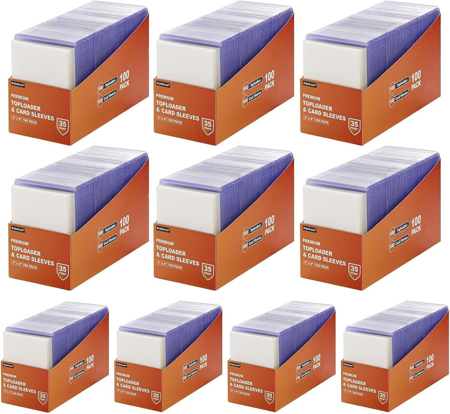 2000 Card Sleeves Top Loaders for Cards, Arjiekwei 3″X4″ Baseball Card