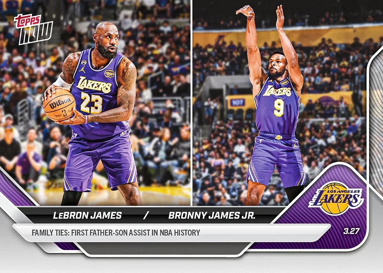 2025-26 Topps Now NBA #229 LeBron James / Bronny James Lakers – Presale
