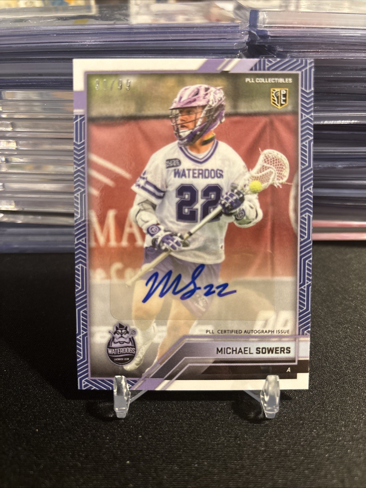 2023 PLL Snapshot Michael Sowers Blue Auto /99 #28 Auto Premier Lacrosse League