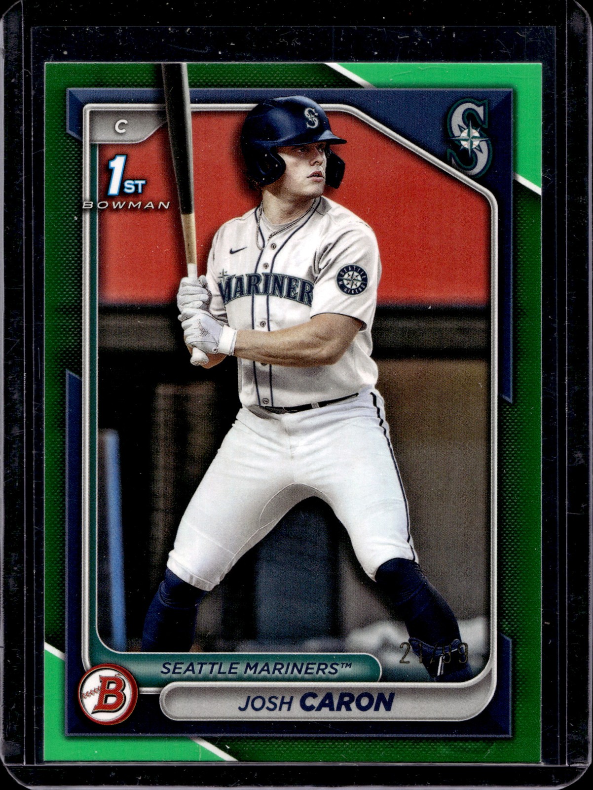 2024 Bowman Draft #BD-155 Josh Caron Green #/99 Seattle Mariners C09