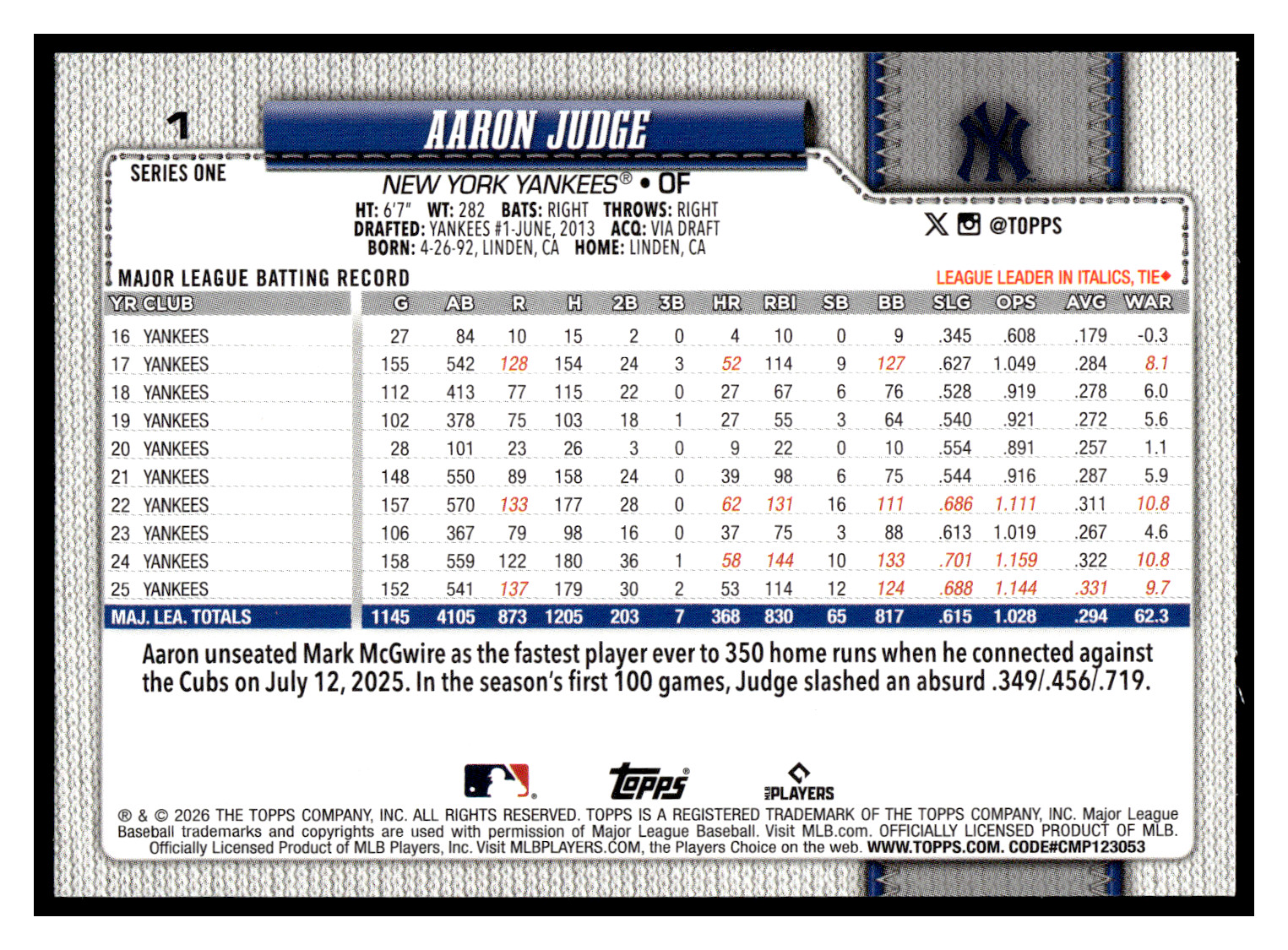 2026 Topps Series 1 Topps Logo Foil – Complete Your Set – Fanatics Exclusive