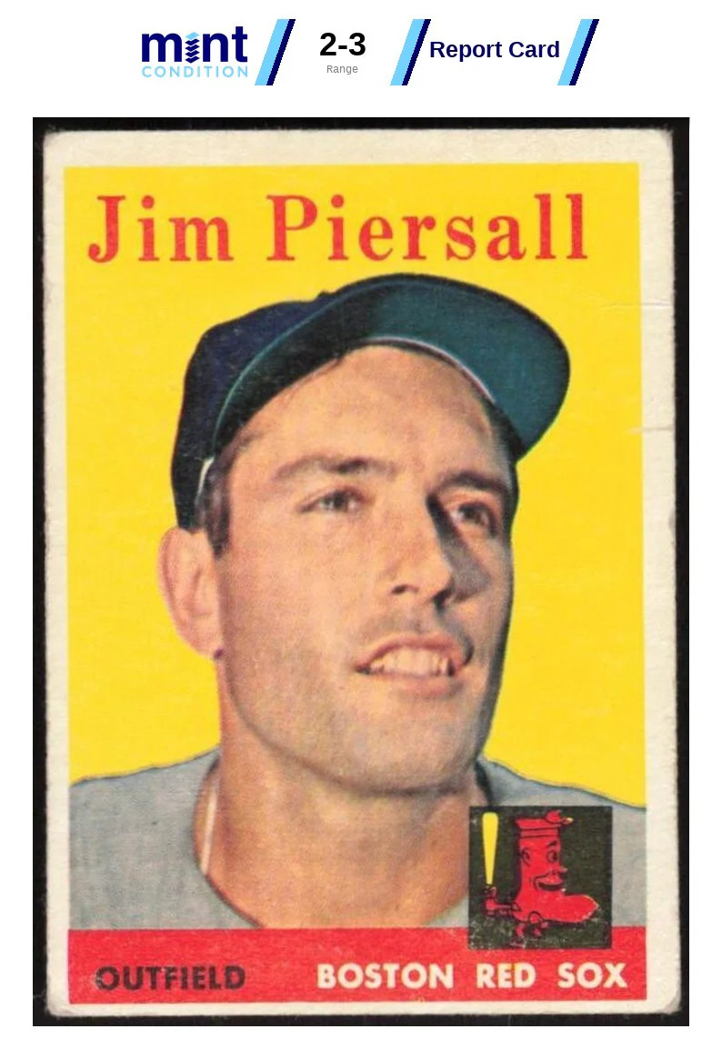 1958 TOPPS JIM PIERSALL 280 VG MCG 3 BASEBALL BOSTON RED SOX