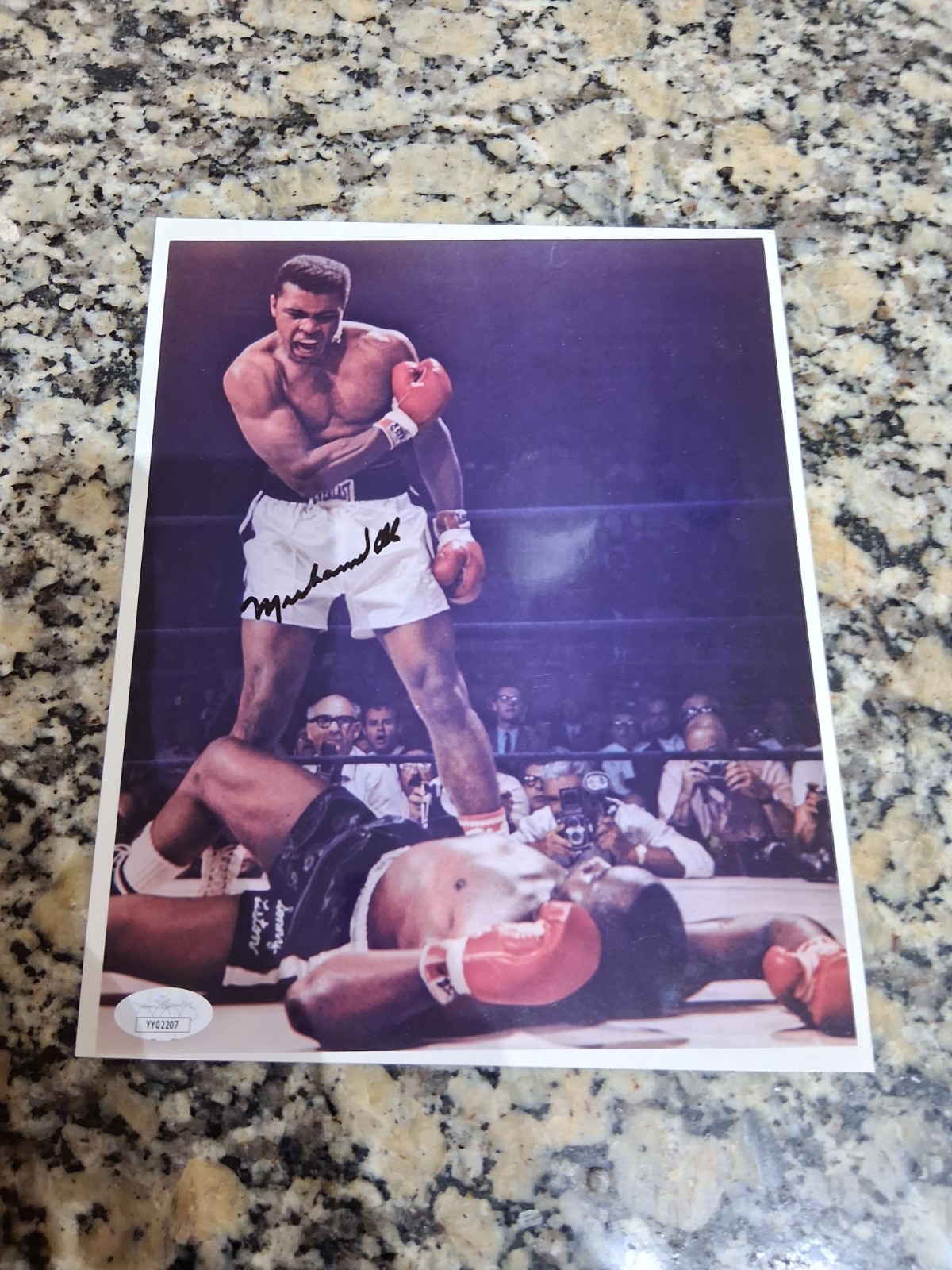 MUHAMMAD ALI Autographed 8X10 Color Photo JSA LOA Sonny Liston