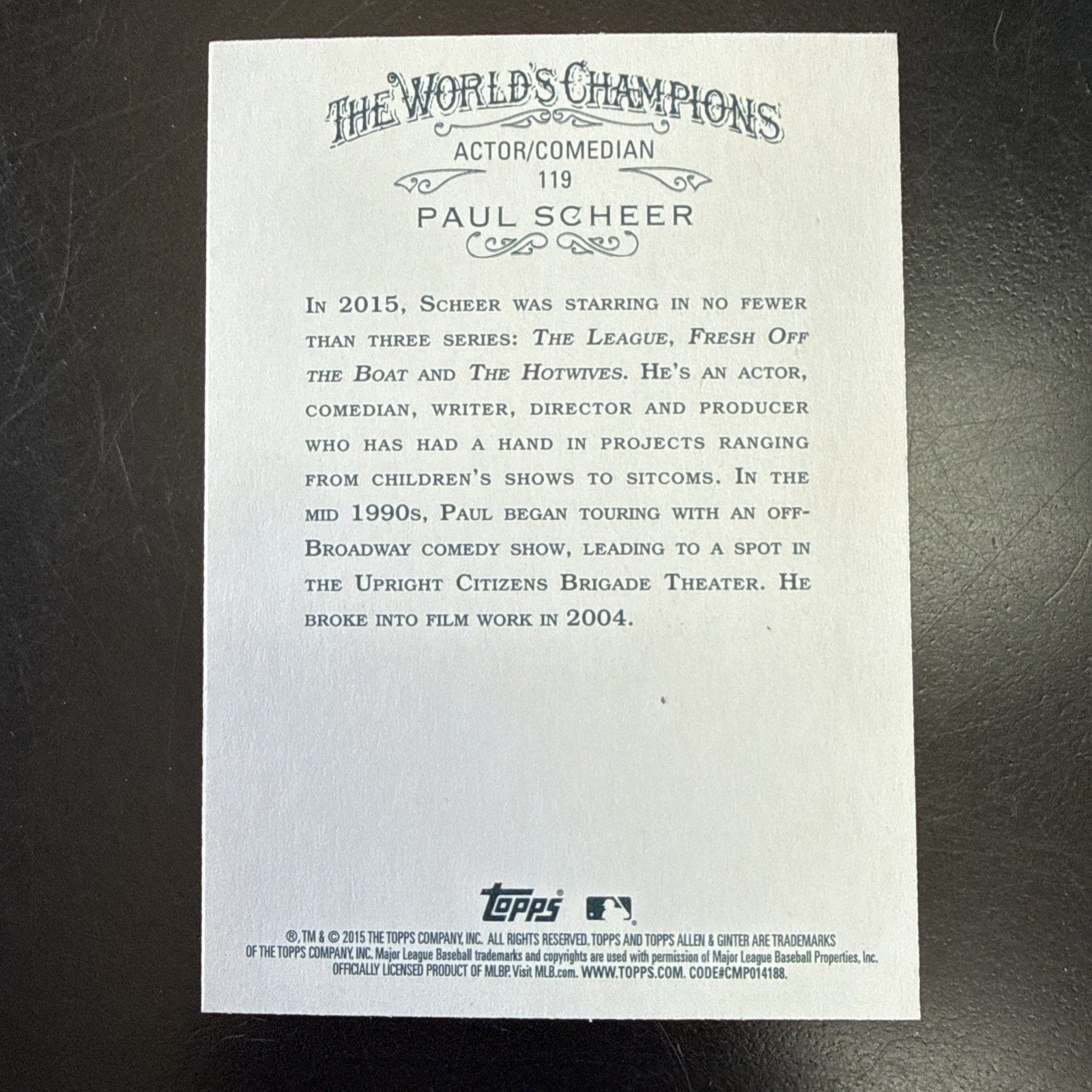 2015 Topps Allen & Ginter’s Paul Scheer #119 1u1