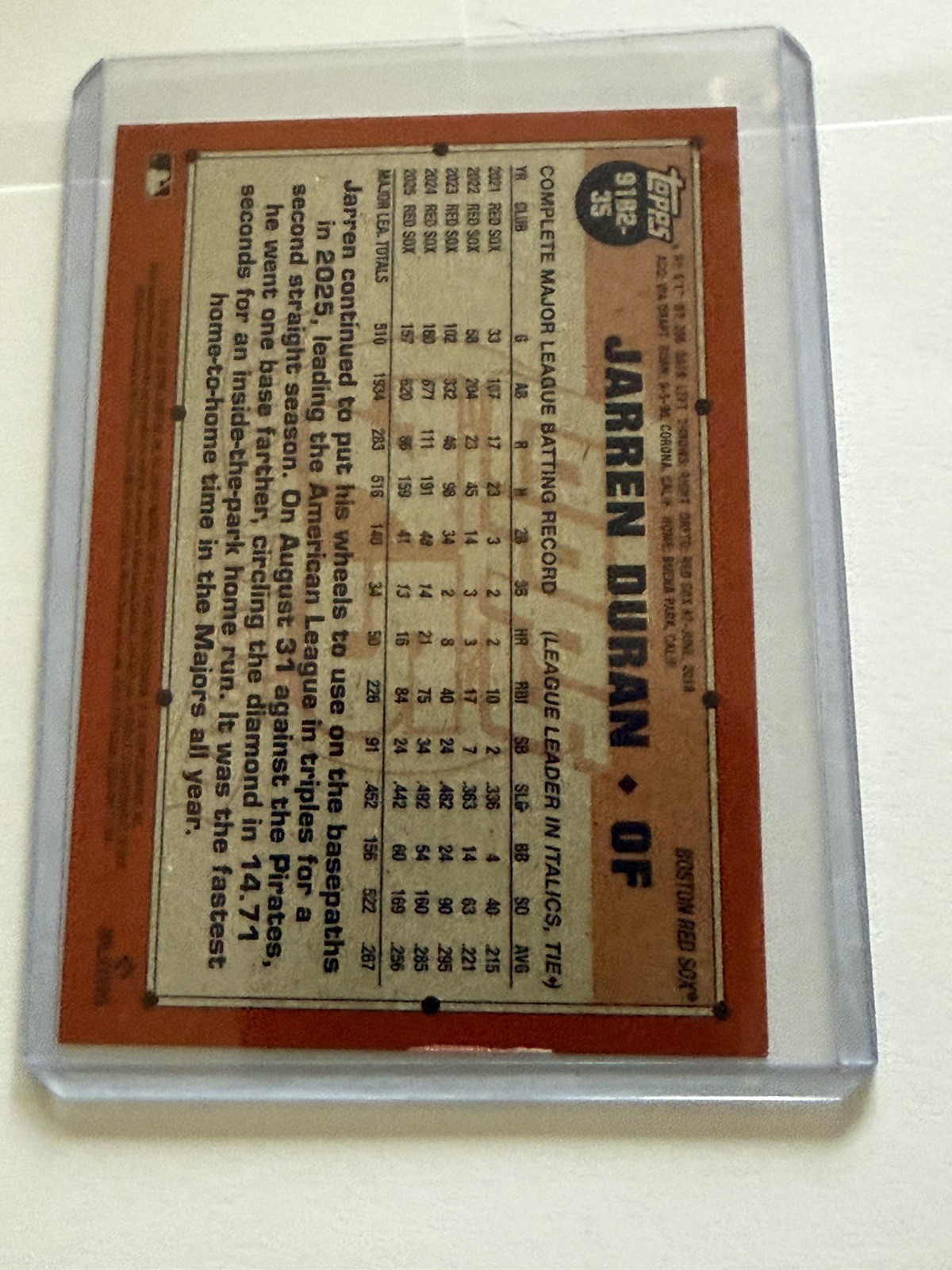 2026 Topps Series 2- Jarren Duran 1991 Anniversary Crackle Foil