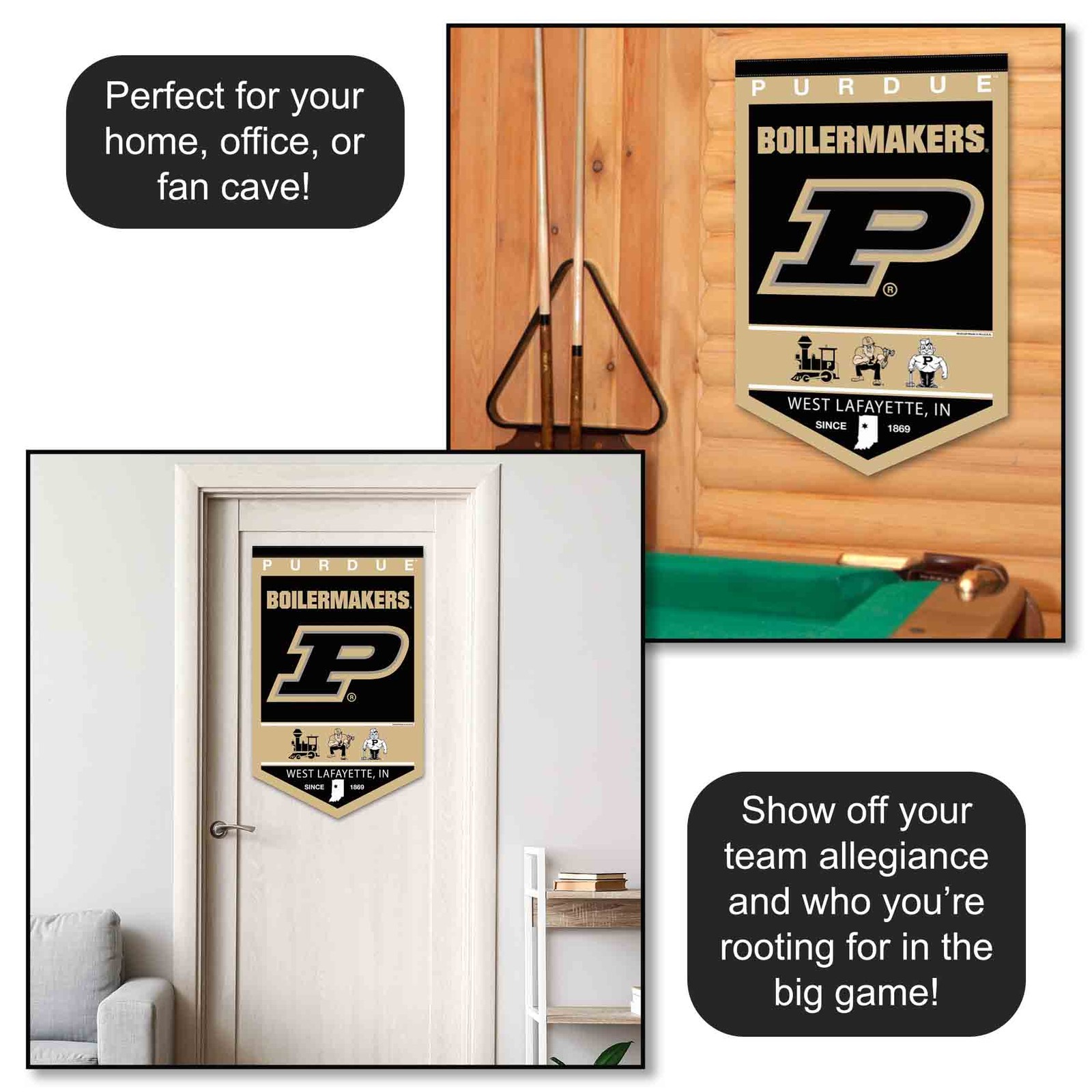 Purdue Boilermakers Heritage Logo History Banner Pennant