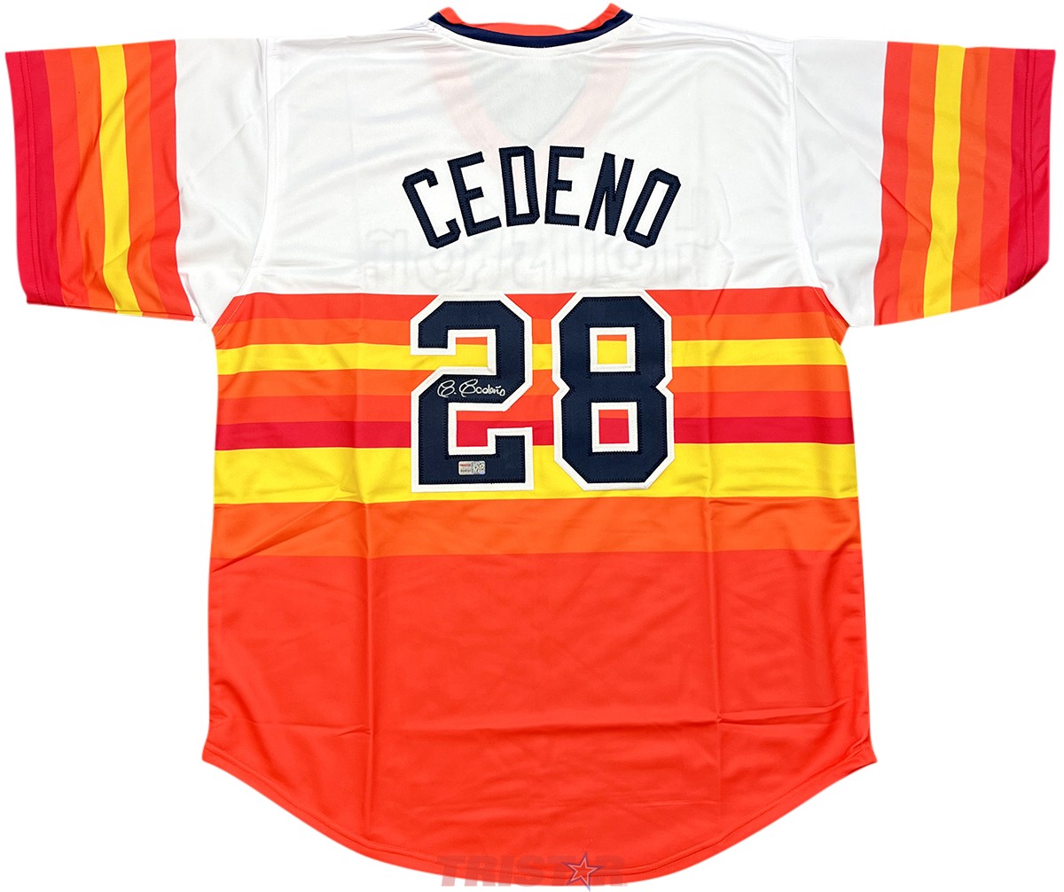 Cesar Cedeno Signed Autographed Houston Astros Custom Rainbow Jersey TRISTAR