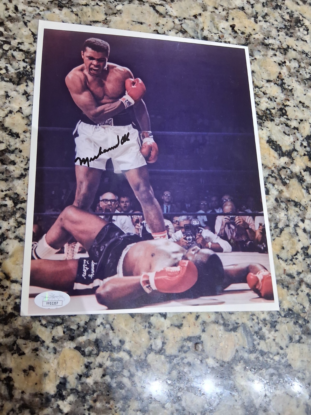 MUHAMMAD ALI Autographed 8X10 Color Photo JSA LOA Sonny Liston