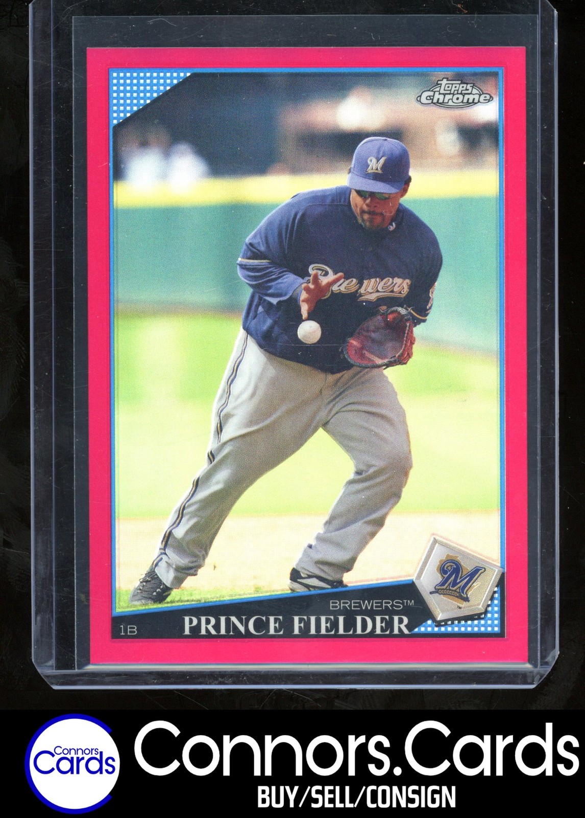 Prince Fielder 2009 Topps Chrome #136 Red Refractor /25