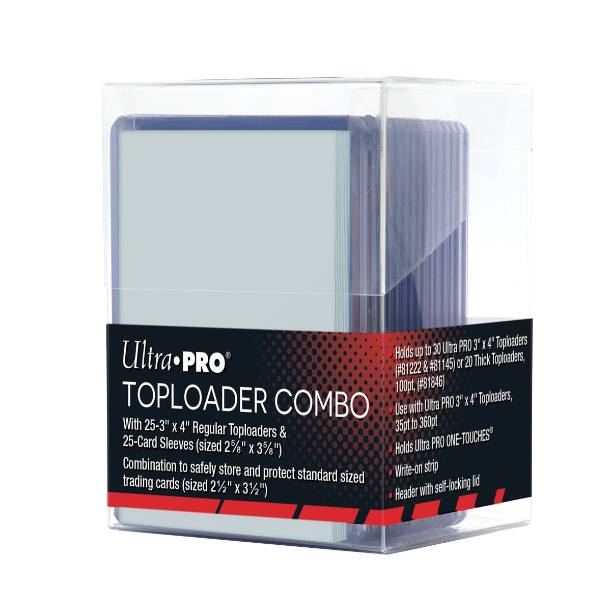 Ultra Pro Card Toploader Combo – Includes 25 Toploaders, 25 Sleeves, Storage Box