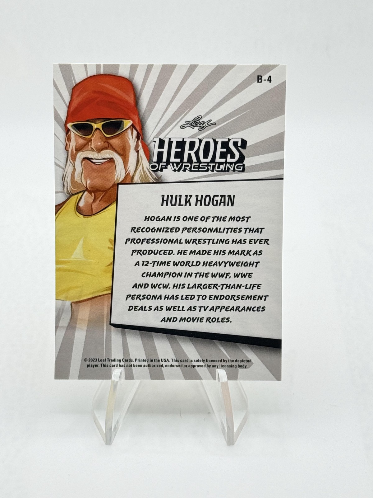 2023 Leaf Heroes of Wrestling Hulk Hogan WWE #B-4 Gold Variation